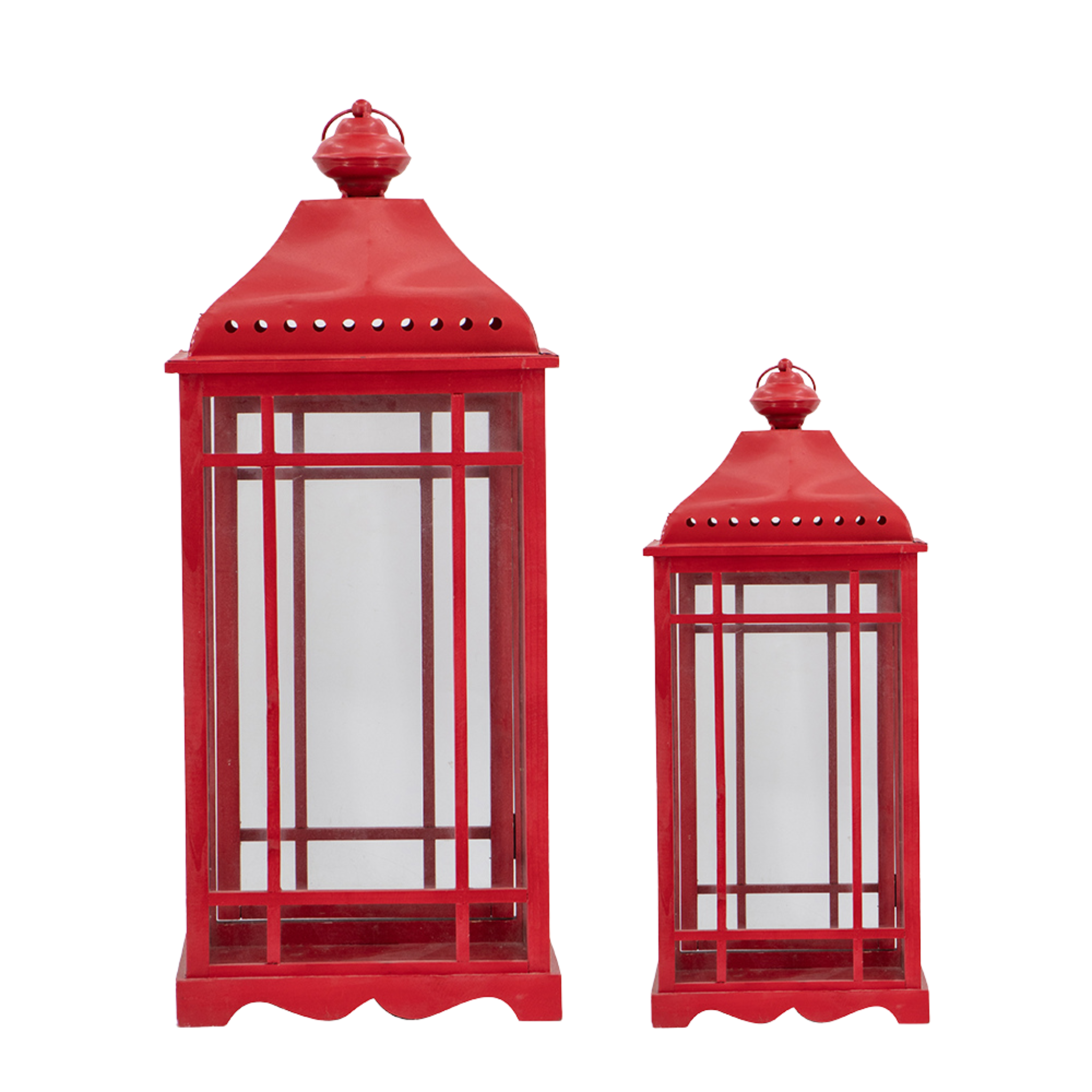 Red Wooden Lantern | 2 Sizes