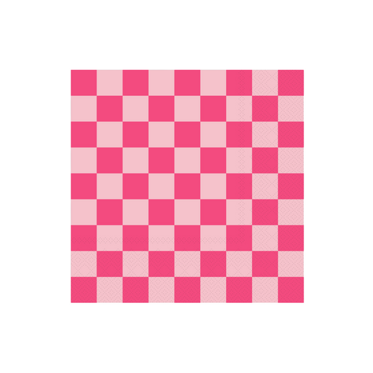 Pink Checker Paper Napkins