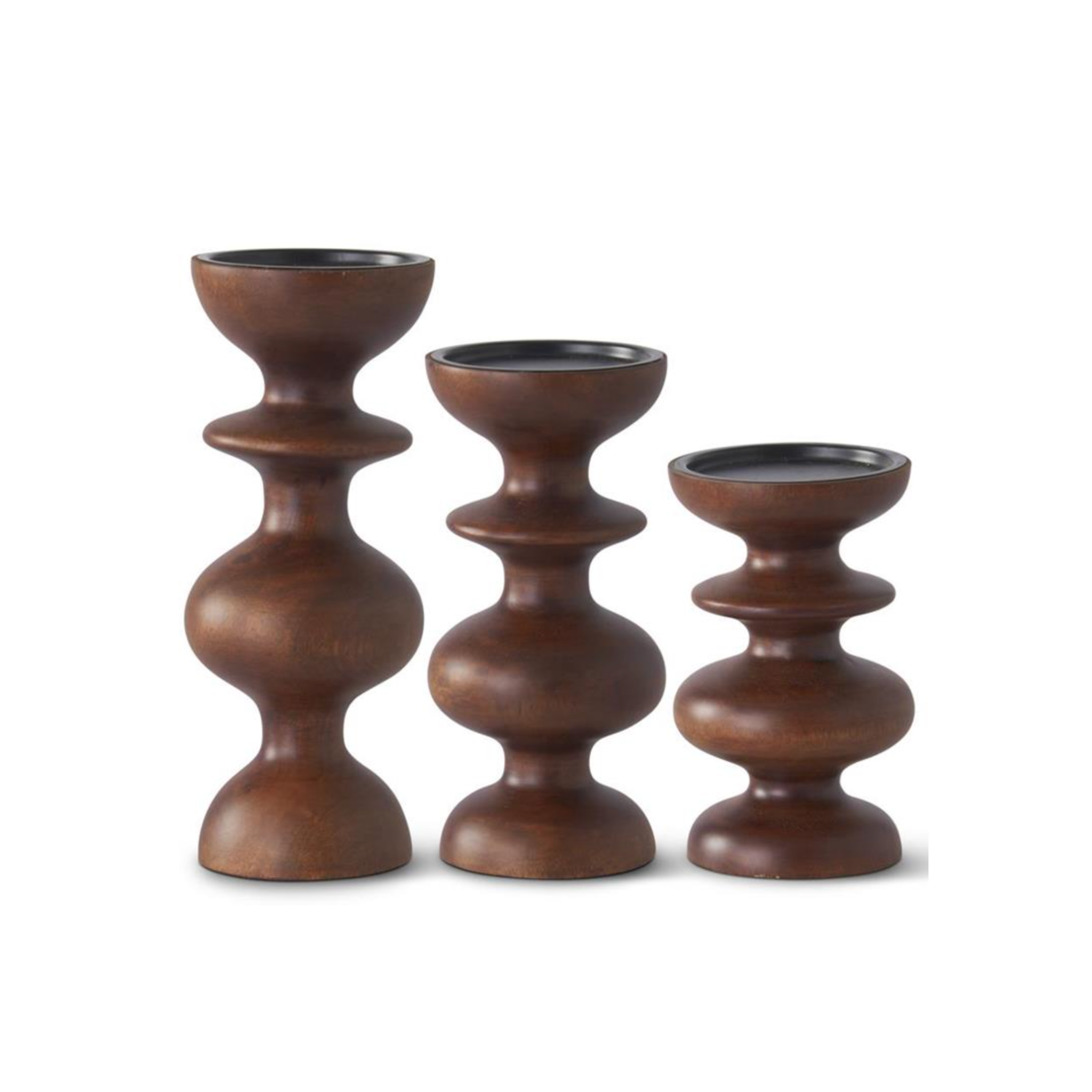 Dark Mango Wood Candleholder (3 size options)