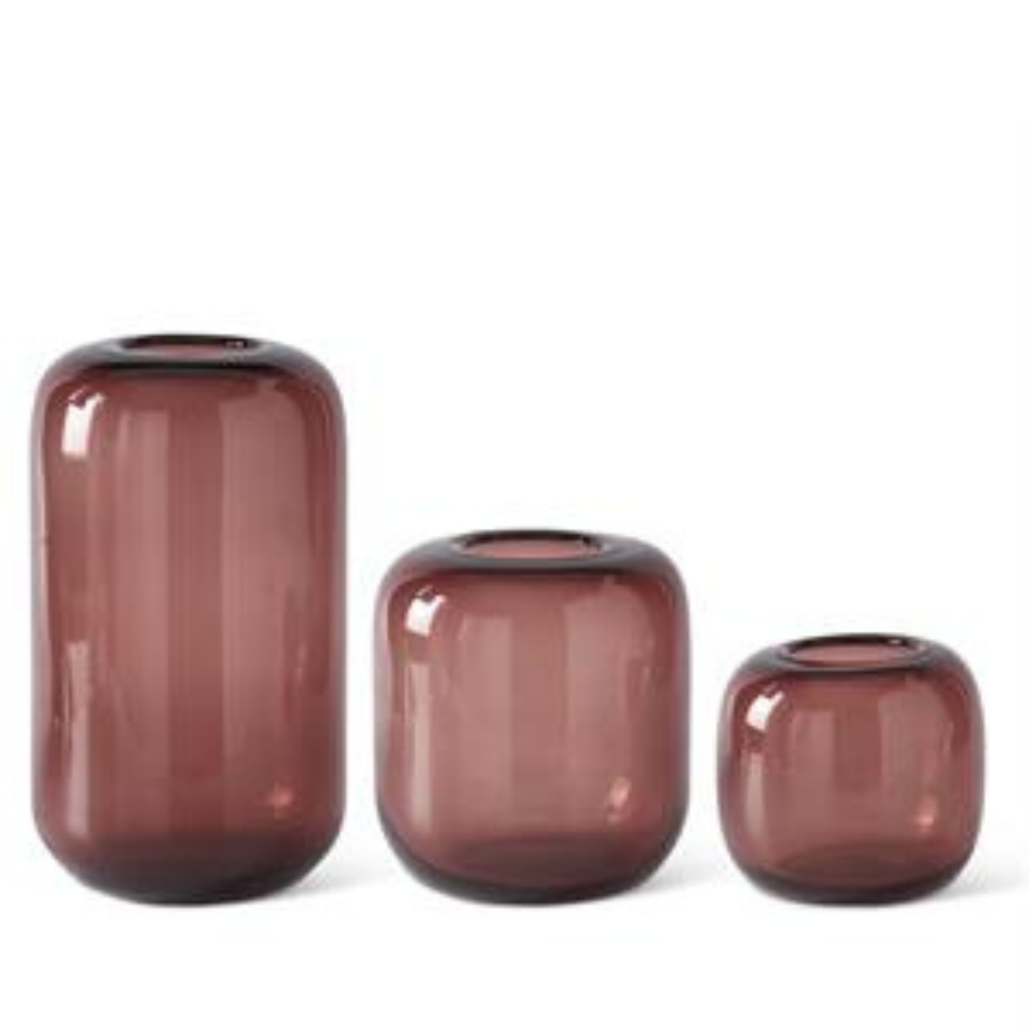 Burgundy Transparent Glass Vase