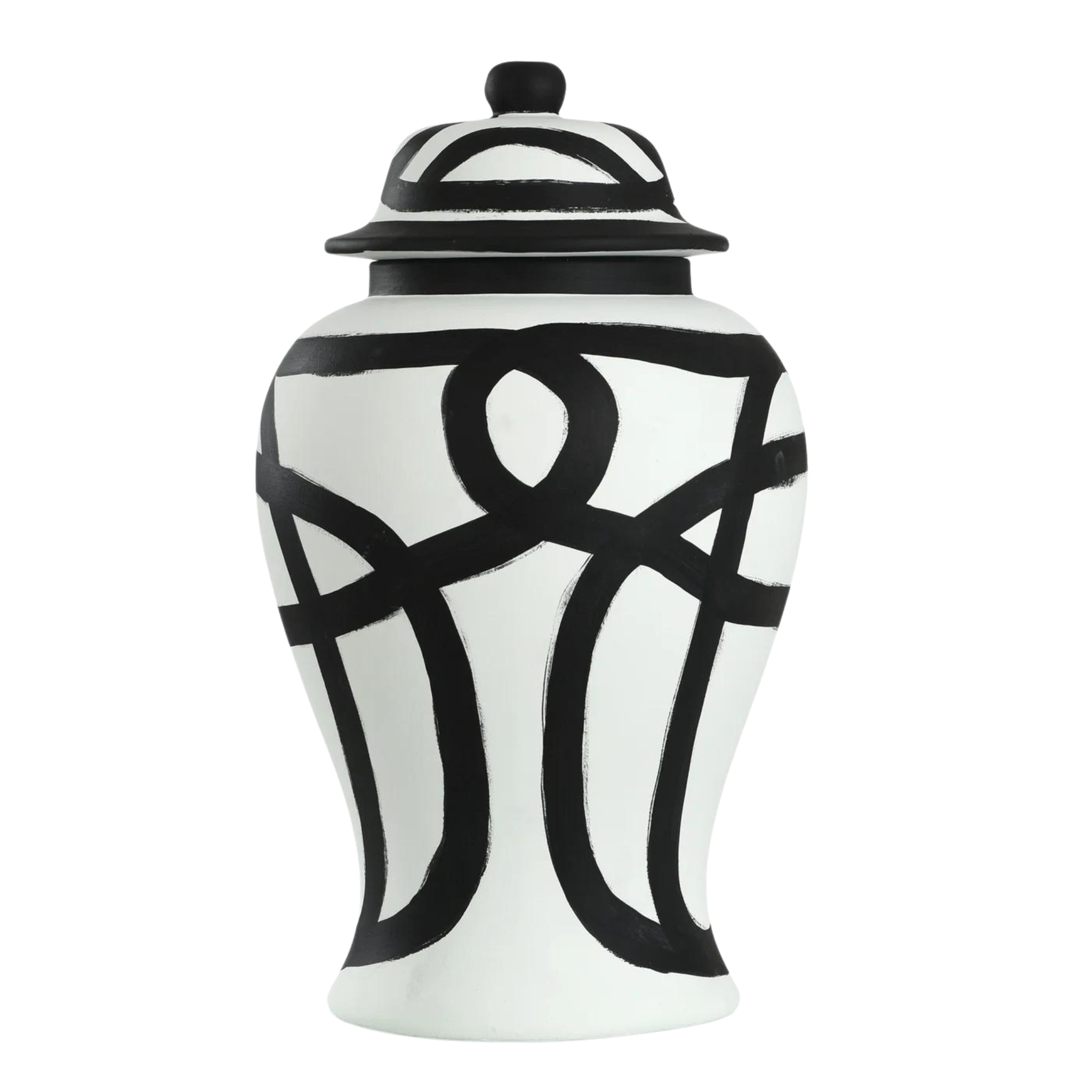 Black & White Ginger Jar (3 Size Options)