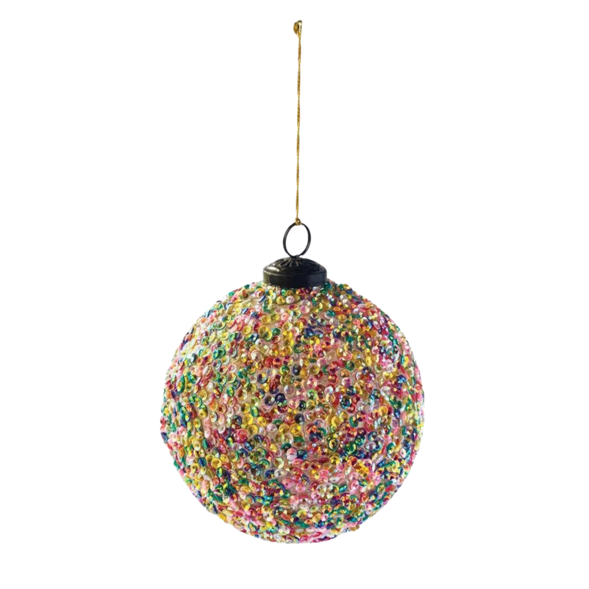 Recycled Glass Ornament With Sequins | 5"