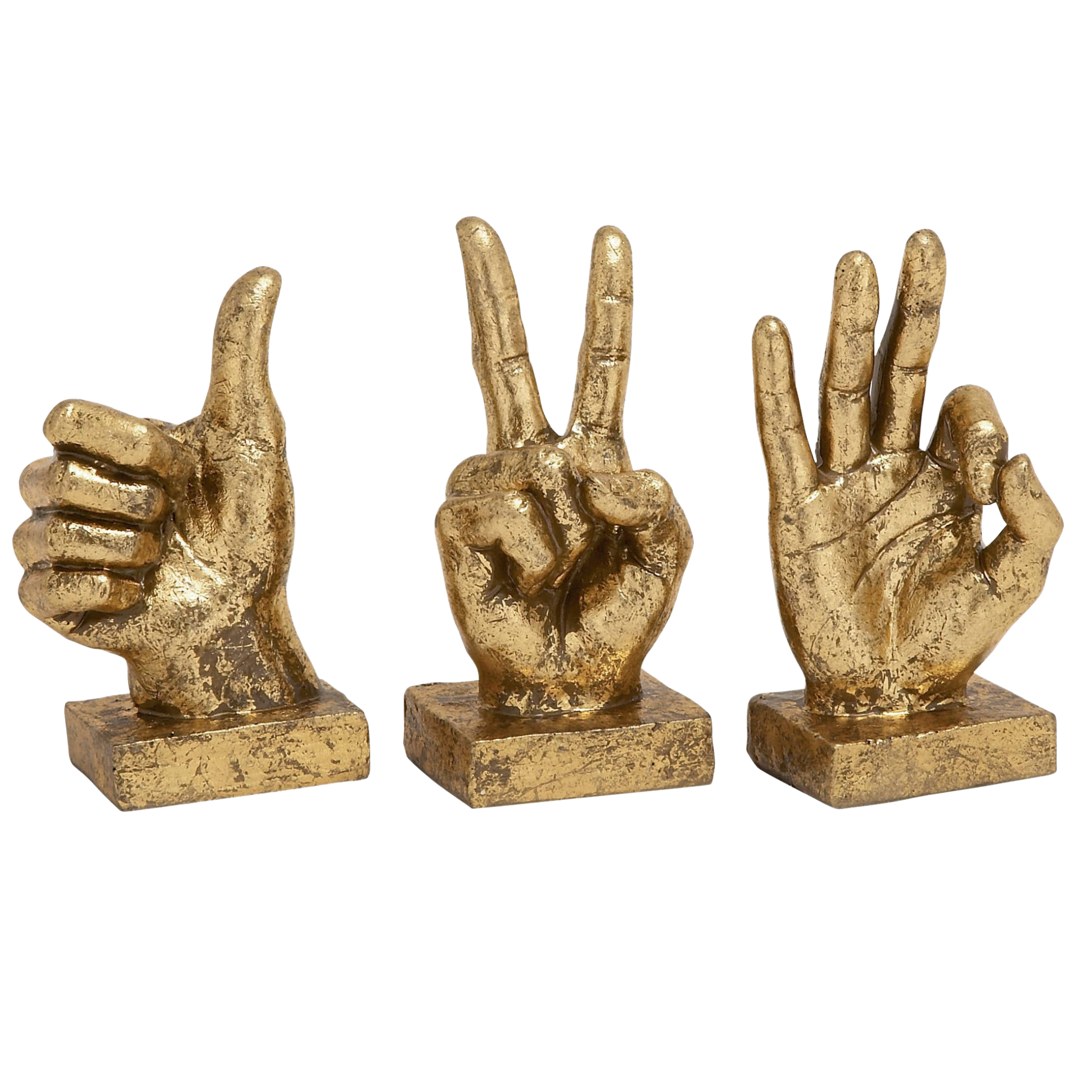 Traditional Gold Polystone Hand Sculpture | 3 Styles