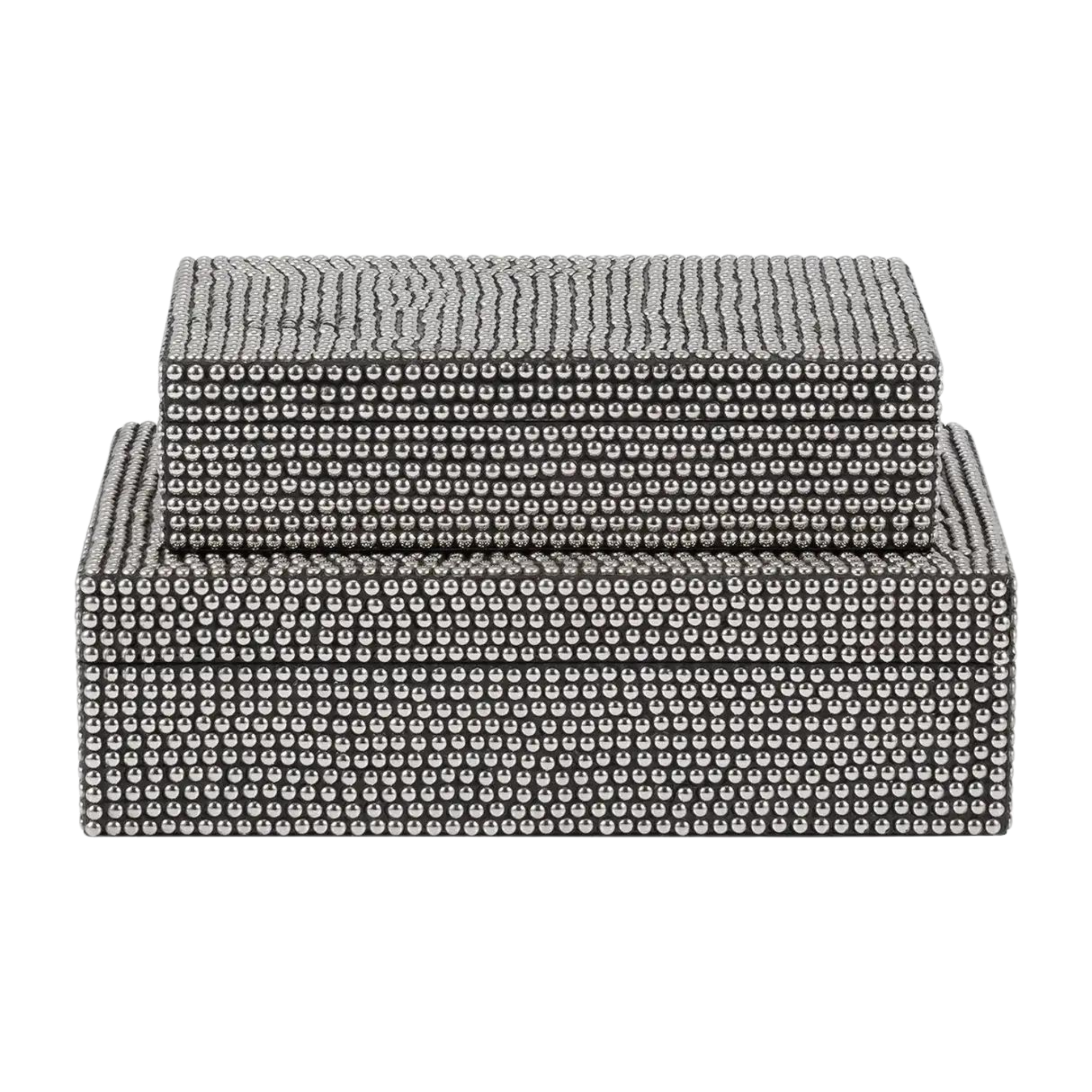 Metal Studded Boxes Silver/Black | 2 Sizes