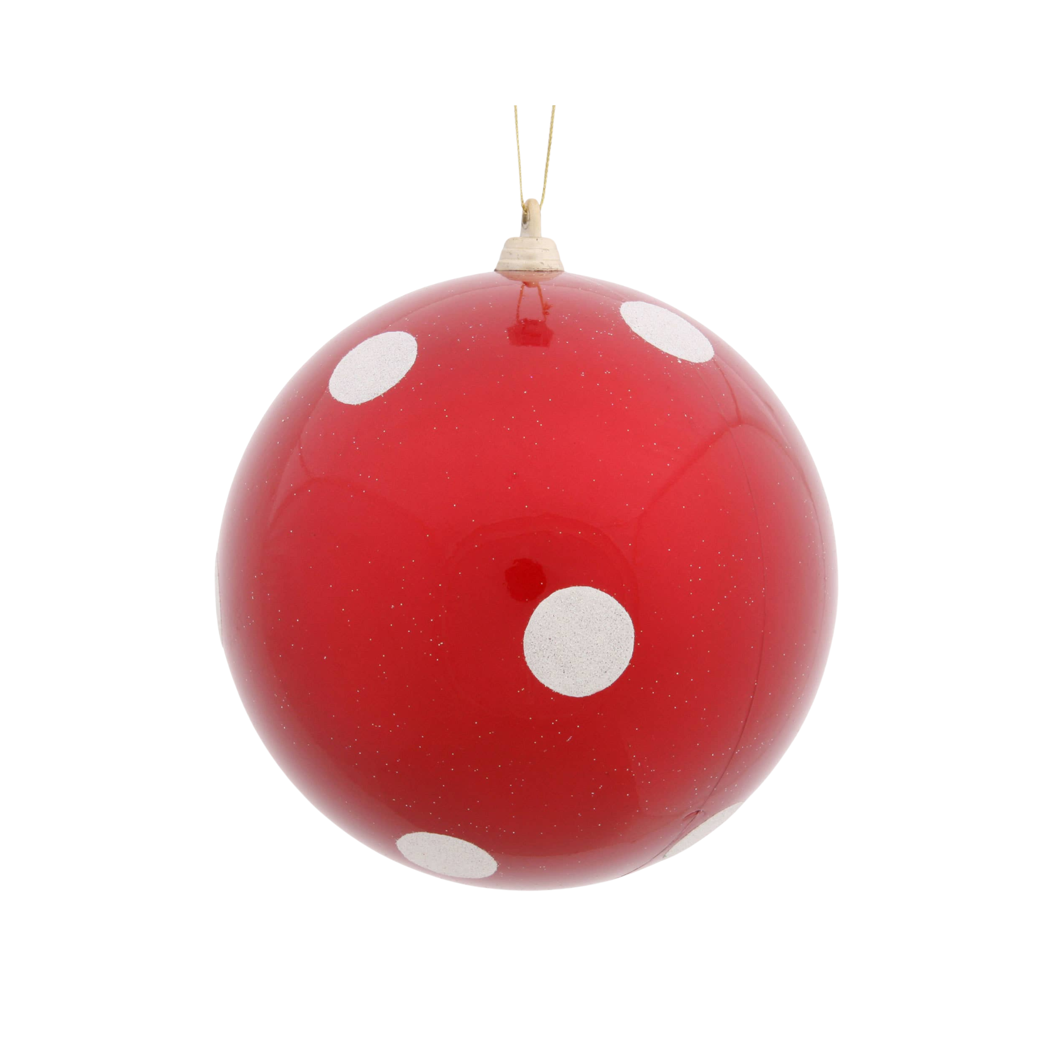 Red Candy Polka Dot Ball Ornament | 8"