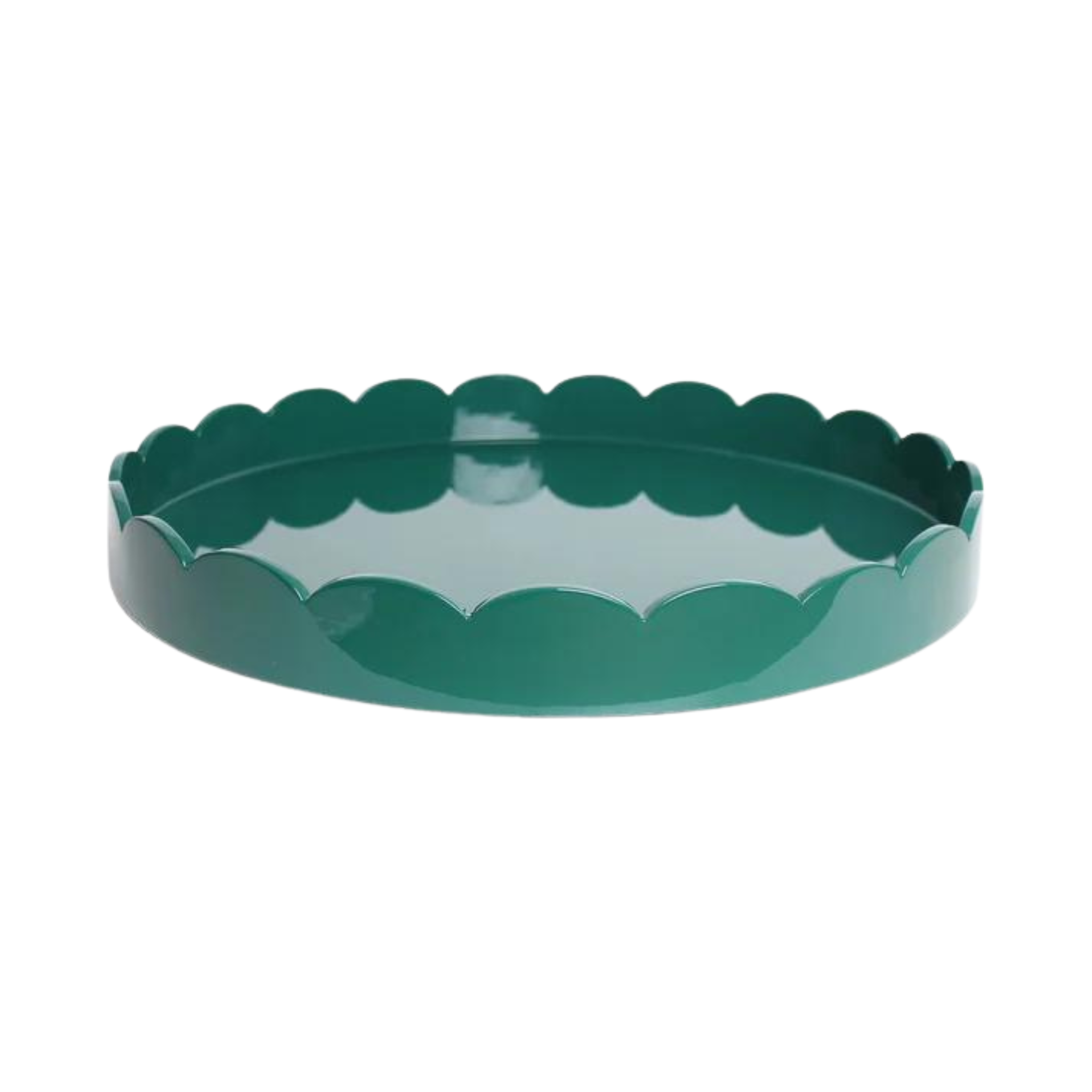 Round Large Lacquered Scallop Tray | Hunter Green