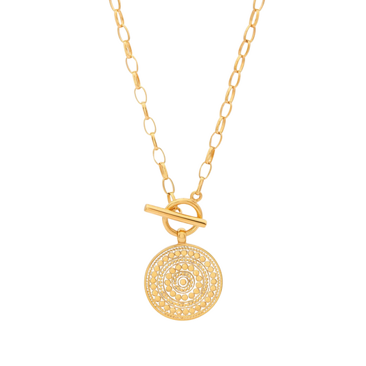 Anna Beck Classic Dotted Circle Toggle Necklace | Gold