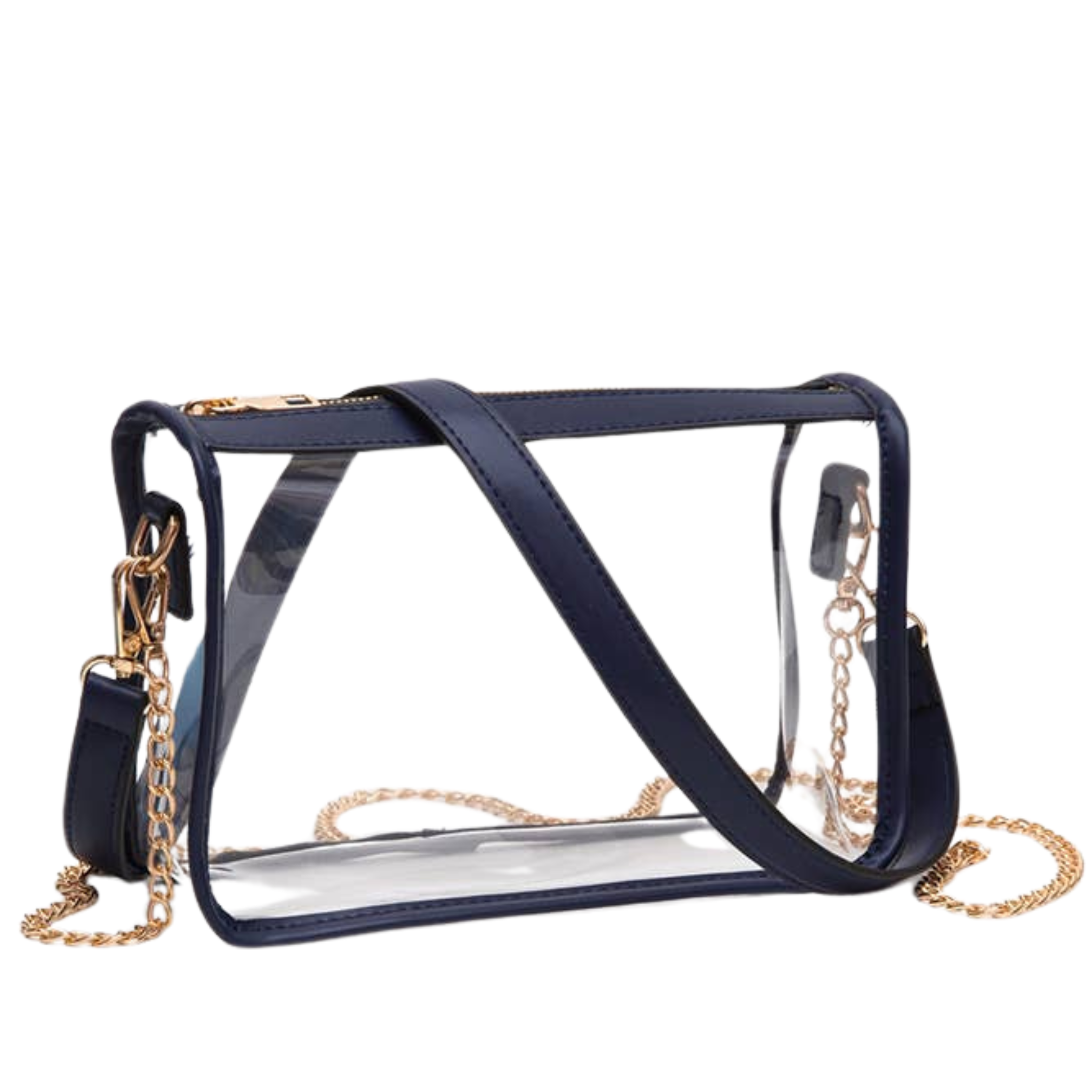 Clear Rectangle Stadium Concert Crossbody Bag | Navy