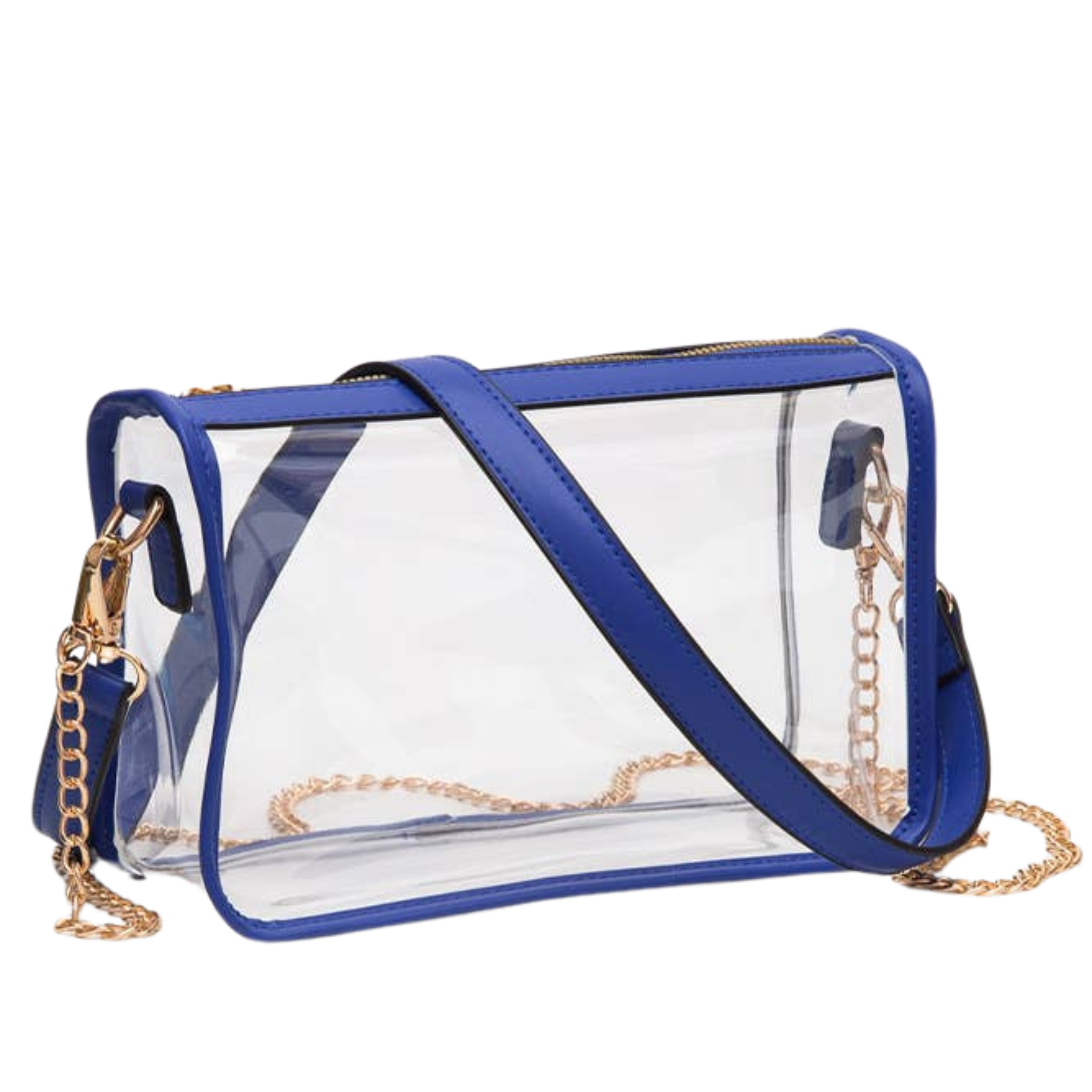 Clear Rectangle Stadium Concert Crossbody Bag | Royal Blue