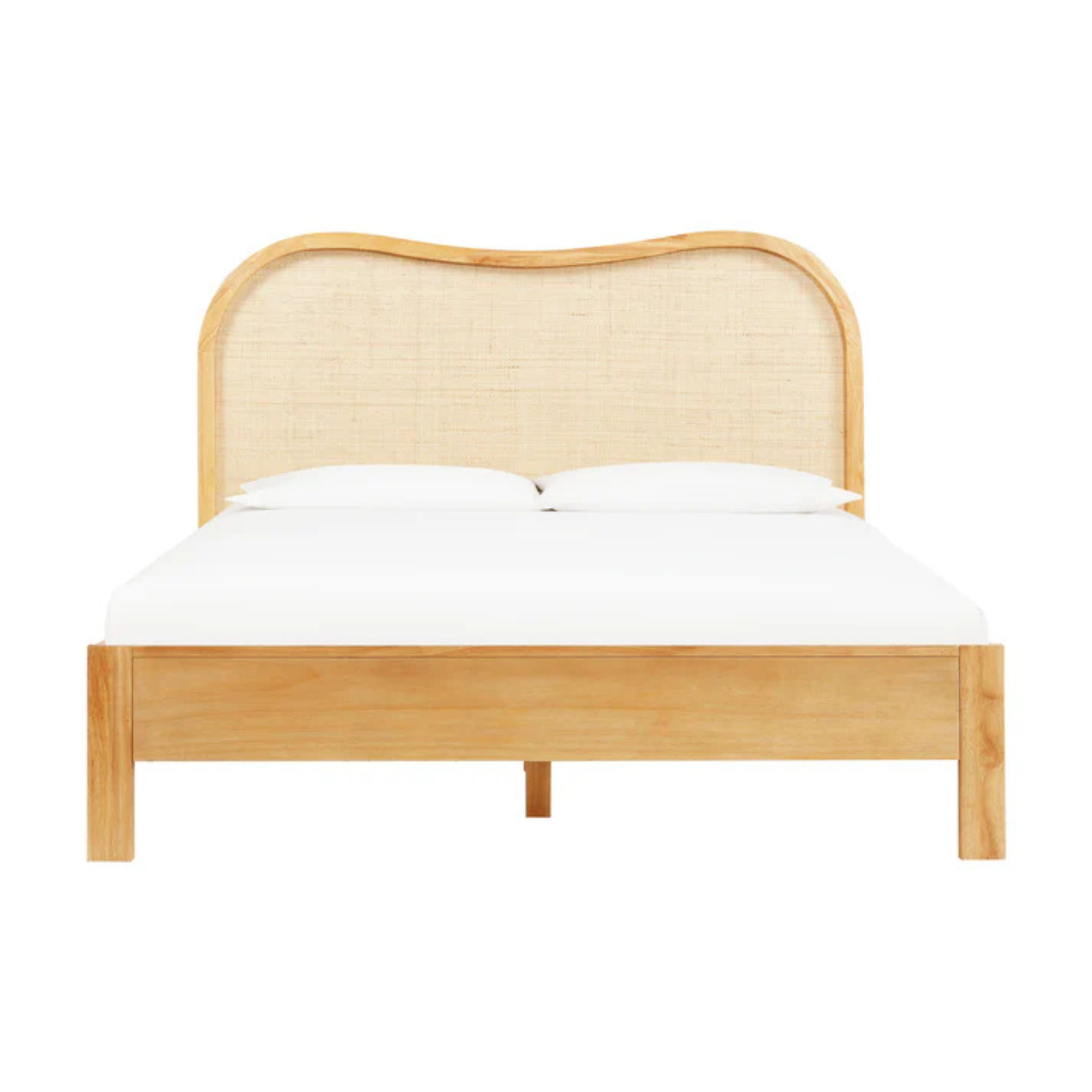 Grappa Natural Wood & Rattan Bed