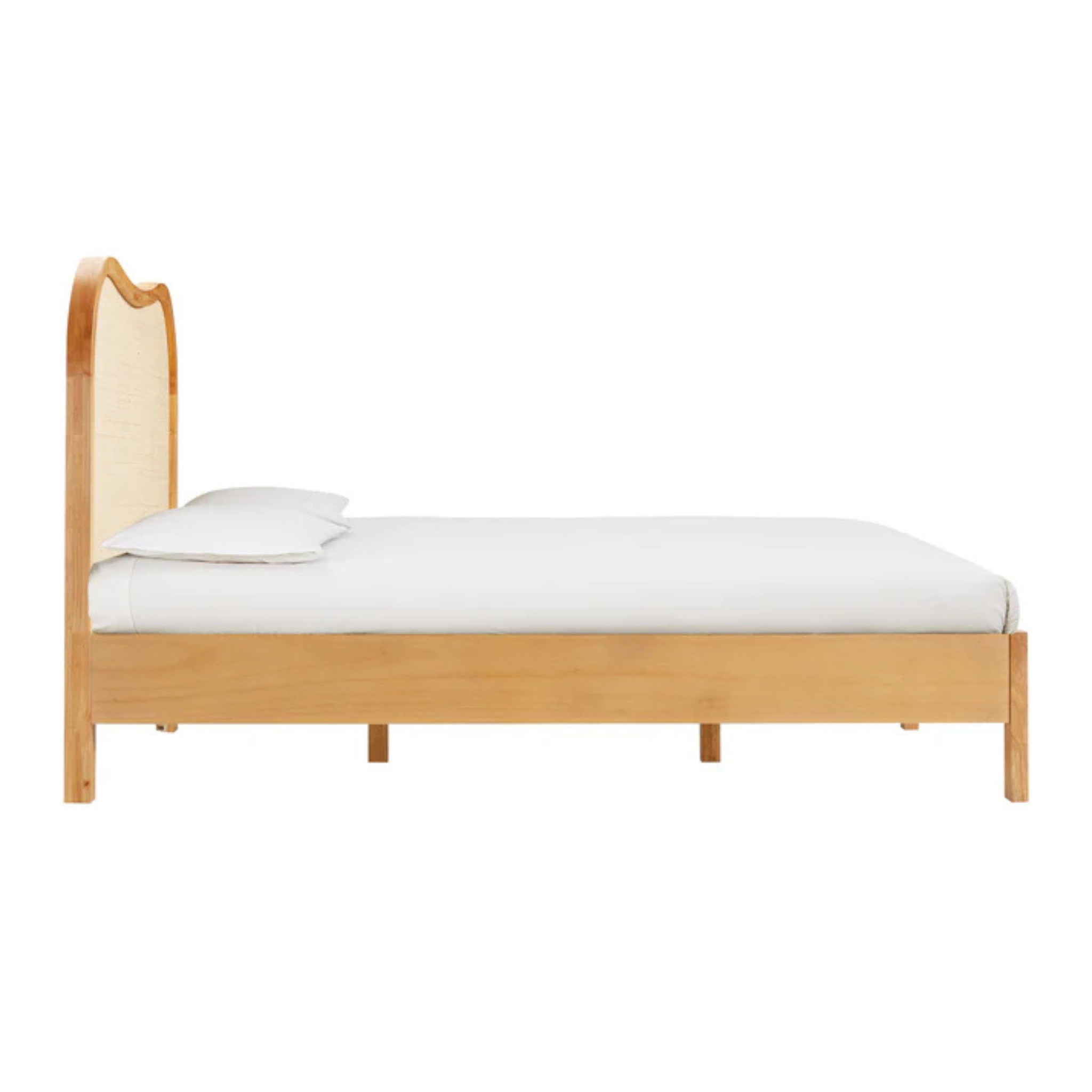 Grappa Natural Wood & Rattan Bed