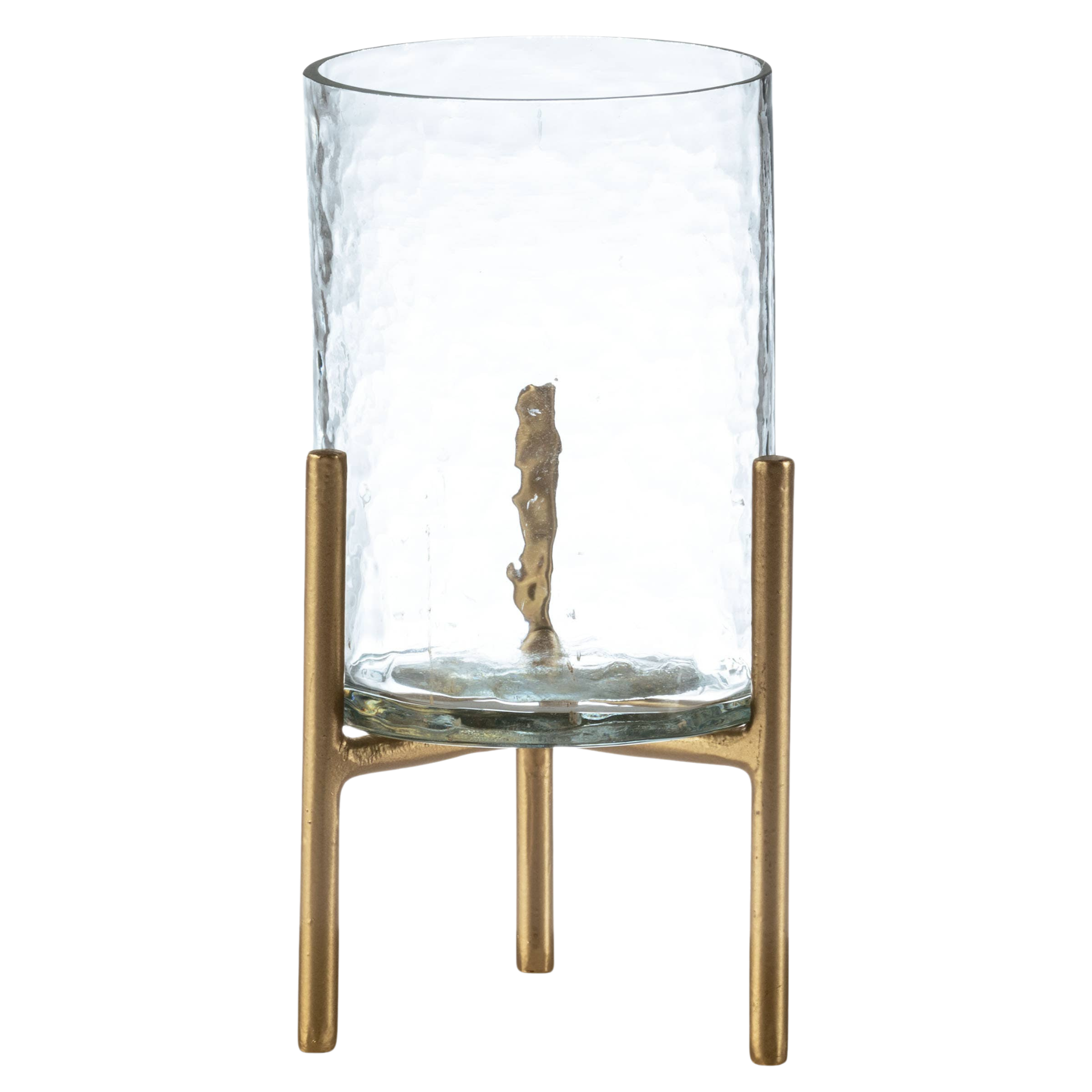 Riley Hammered Glass Hurricane | Small