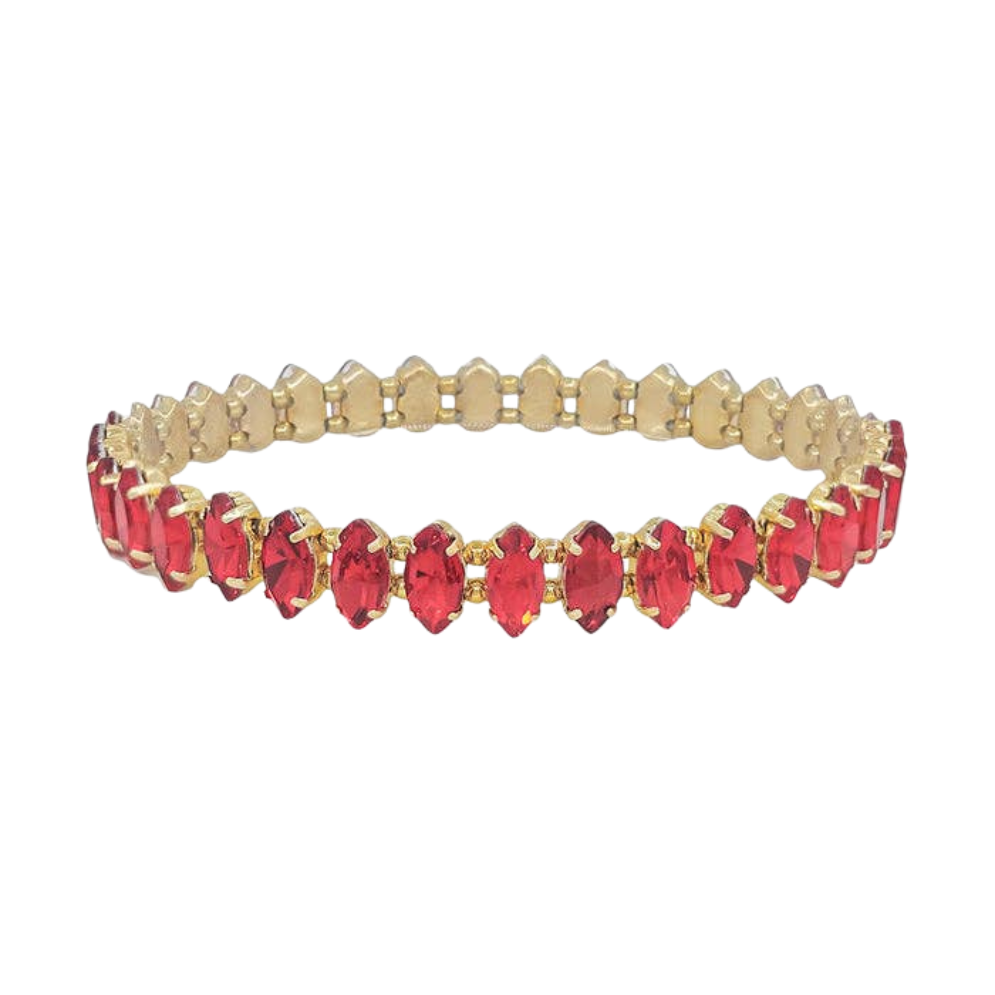 Red Opal Marque Crystal & Gold Stretch Bracelet