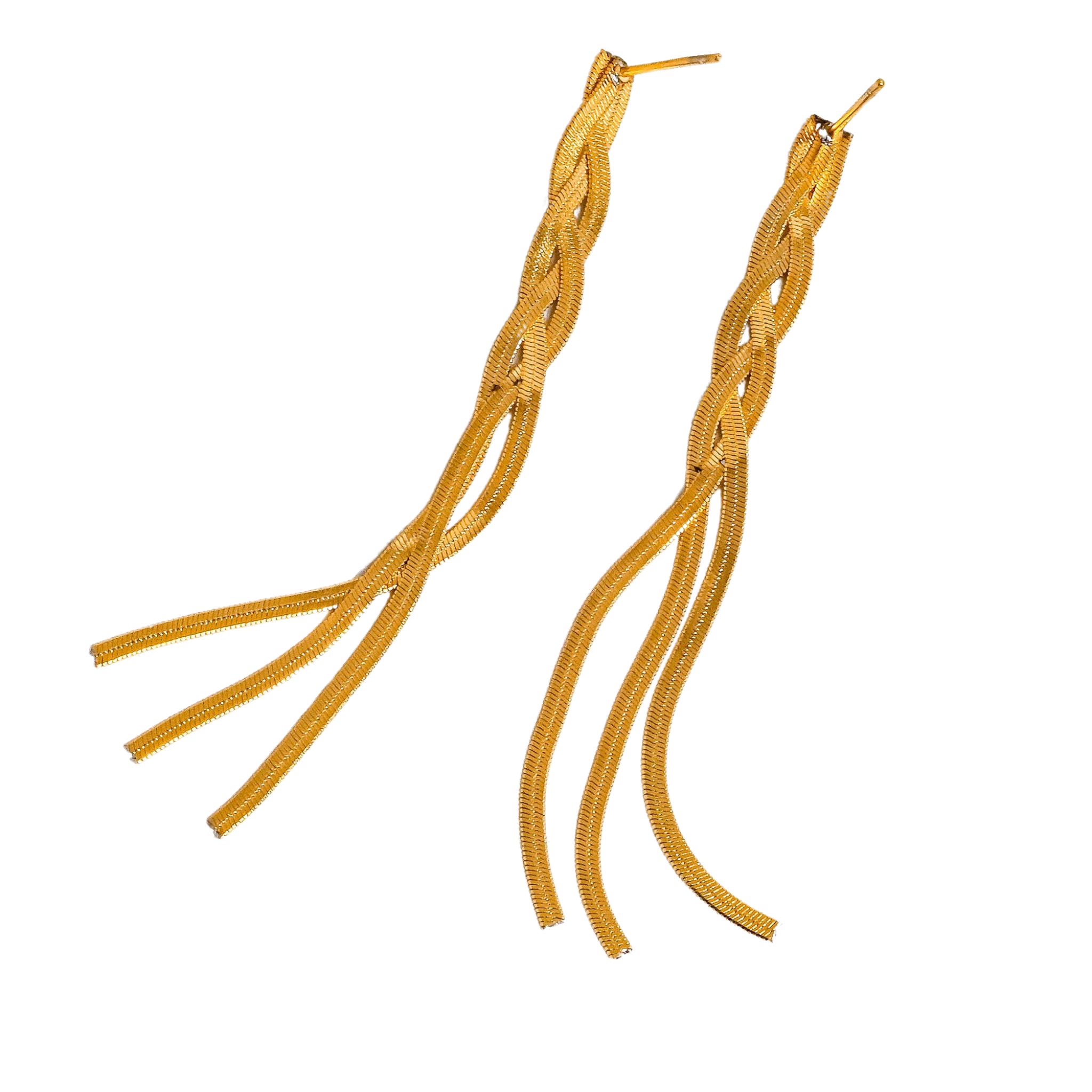 Zed 18K Gold Braided Tassel Earring