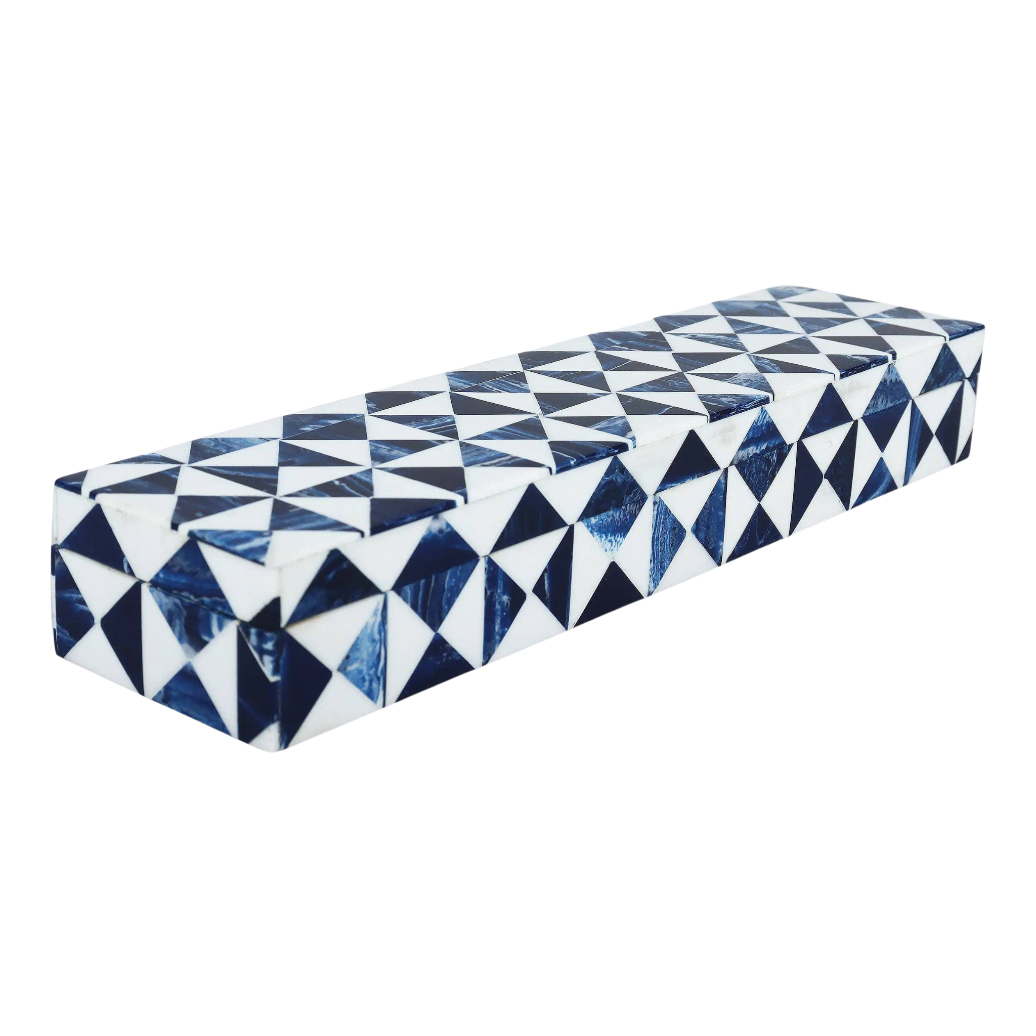 Blue & White Decorative Box | 10" x 2.5"