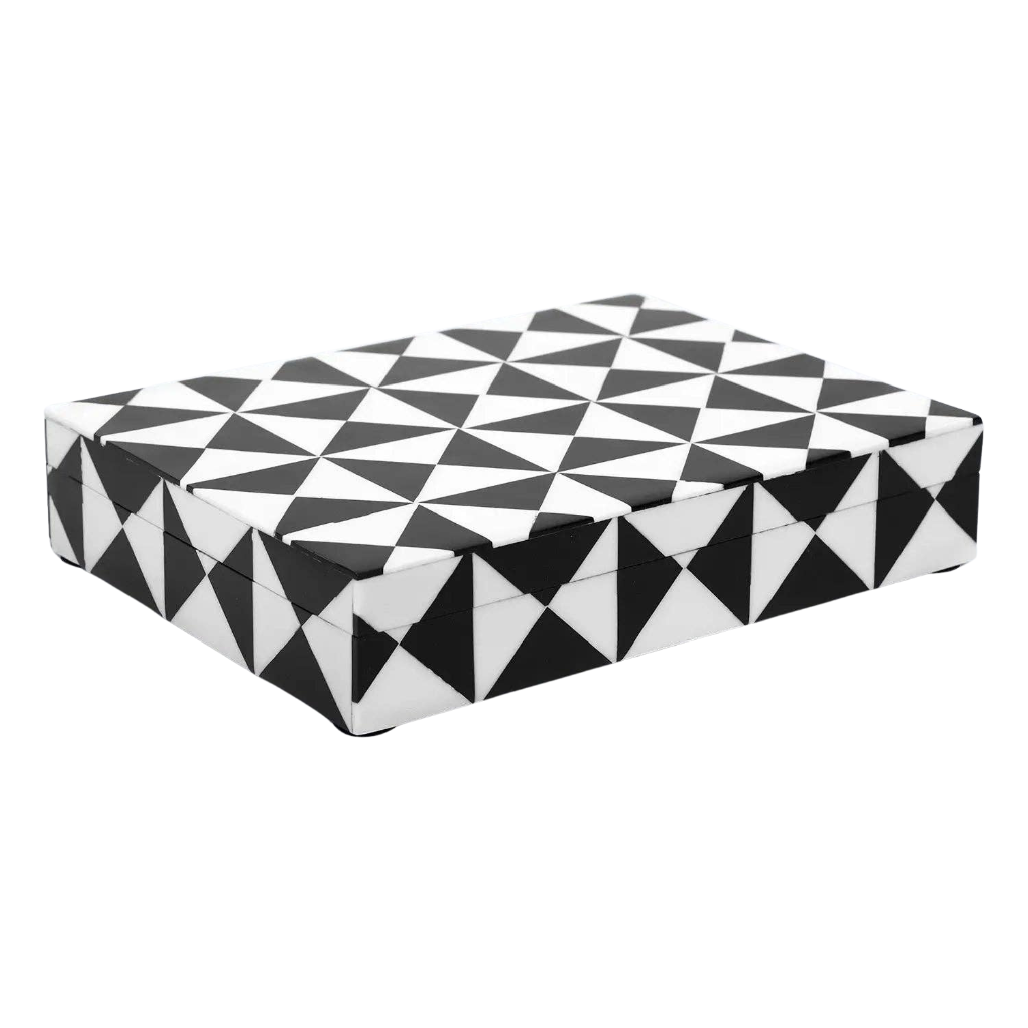 Black & White Triangle Patterned Box | 6" x 8"