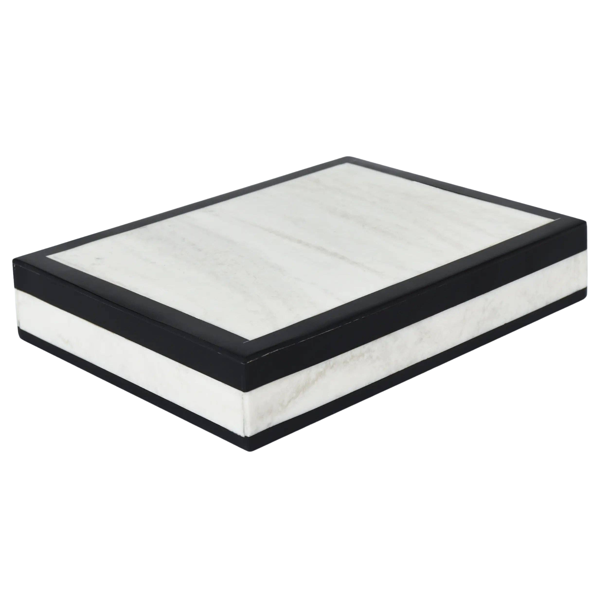 Black & White Mono Court Decorative Box | 8" x 6"