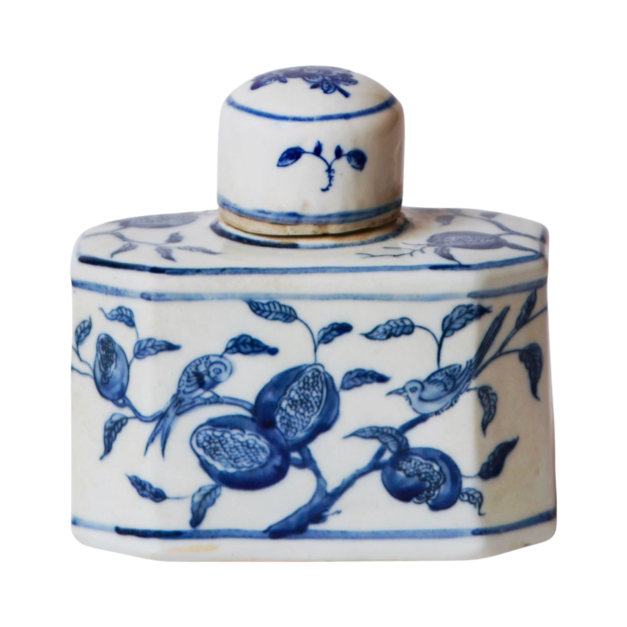 Blue & White Porcelain Pomegranate Caddy