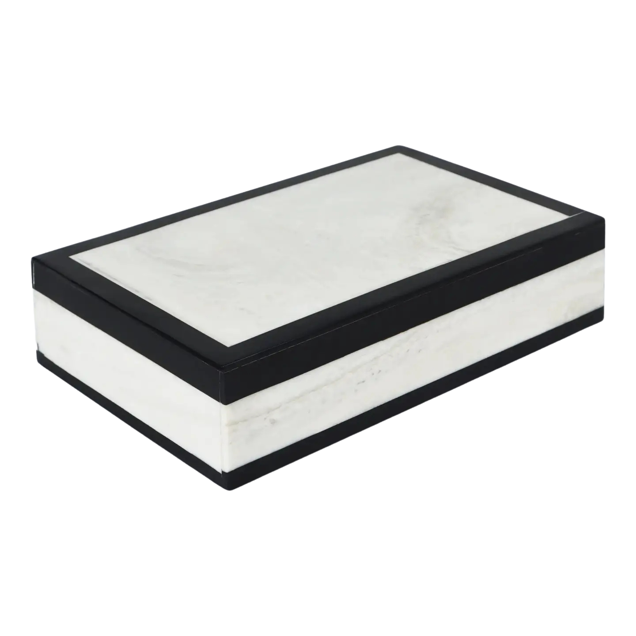 Black & White Mono Court Decorative Box | 8" x 5"