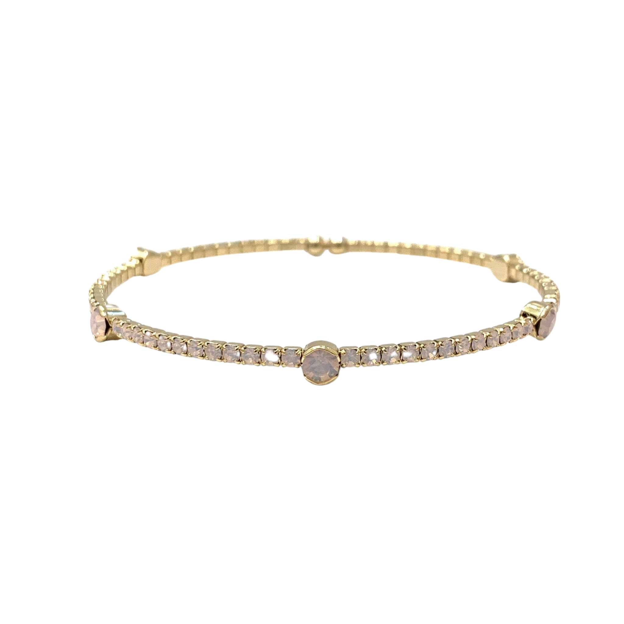 Single Row Bangle | Pink Opal