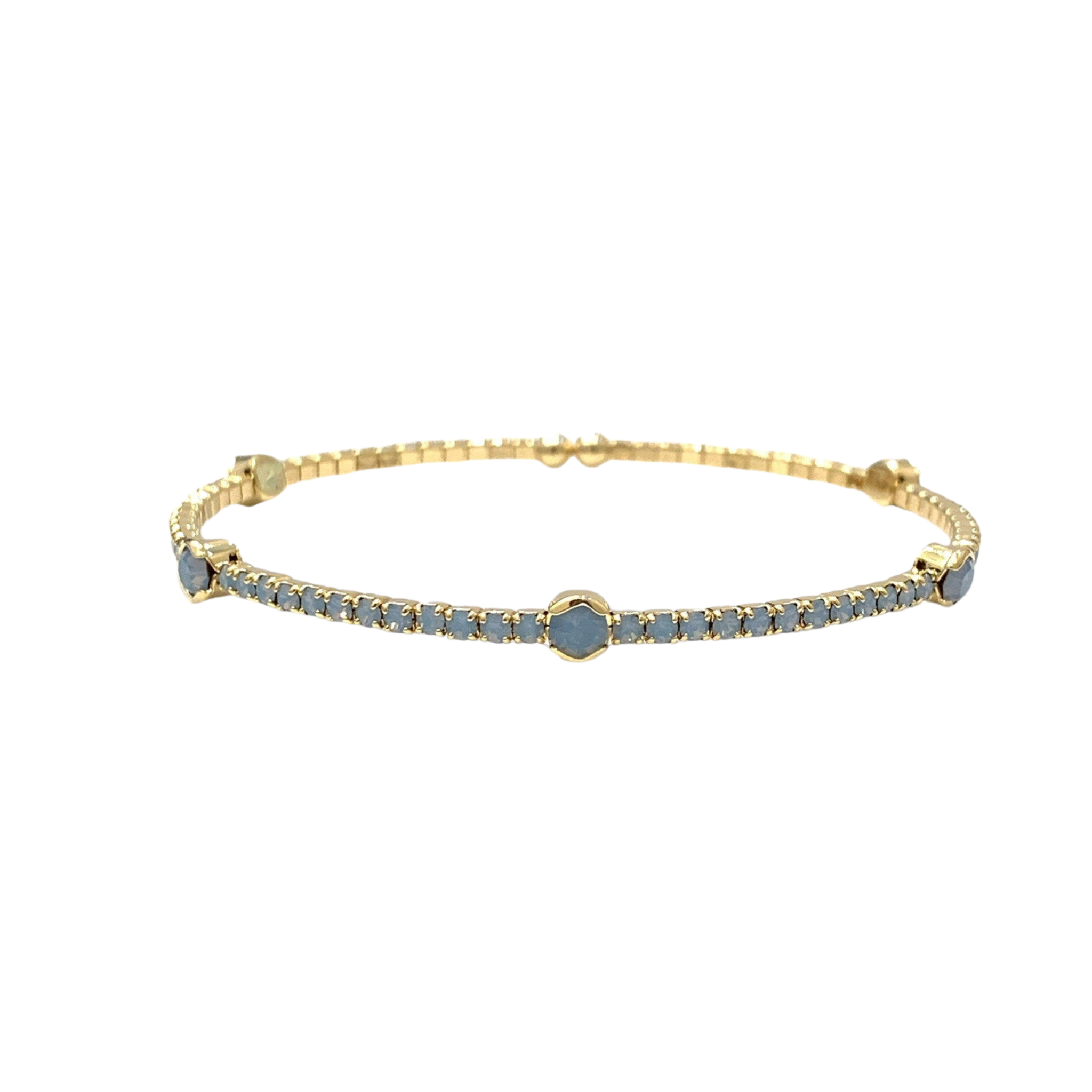 Single Row Bangle | Blue Opal