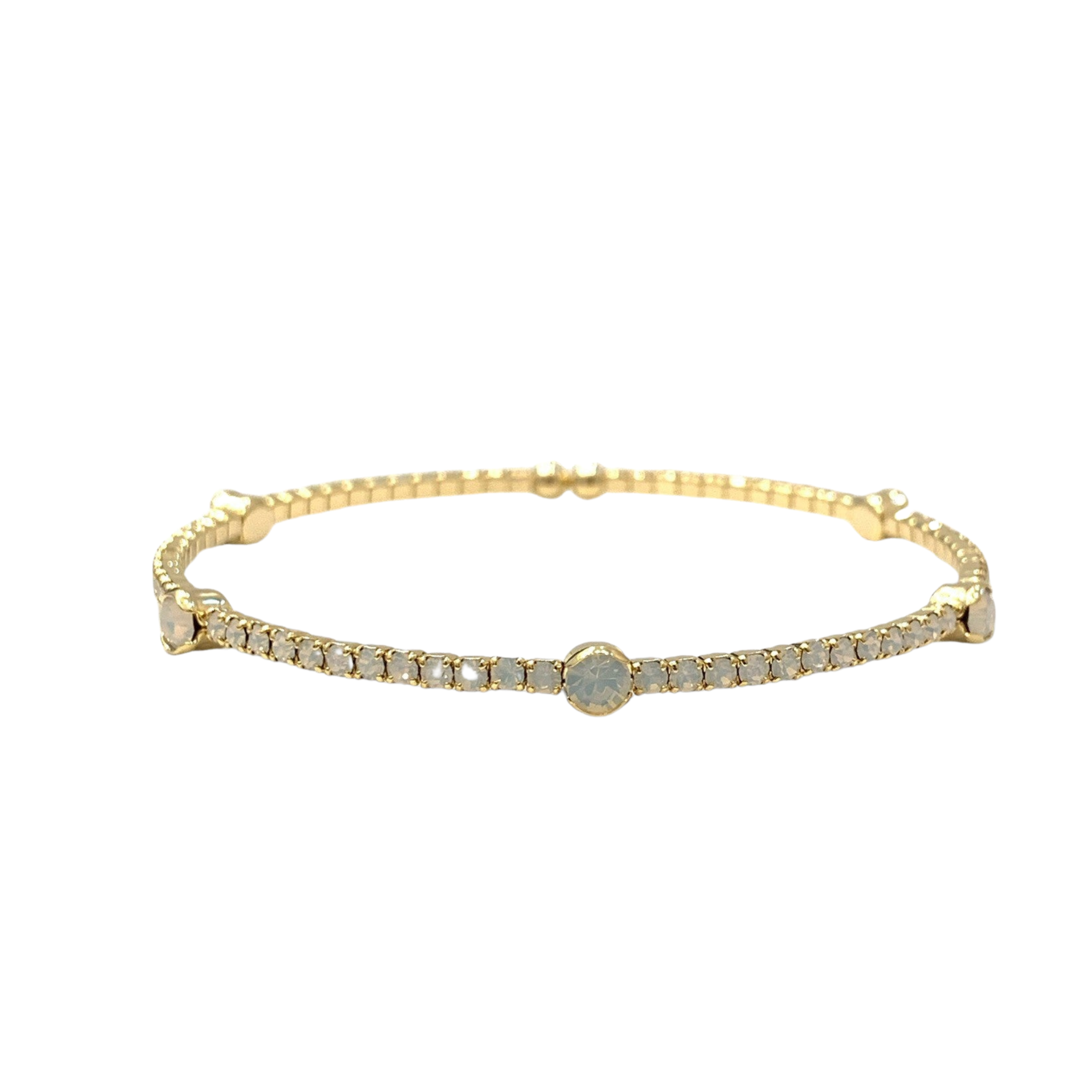 Single Row Bangle | White Opal