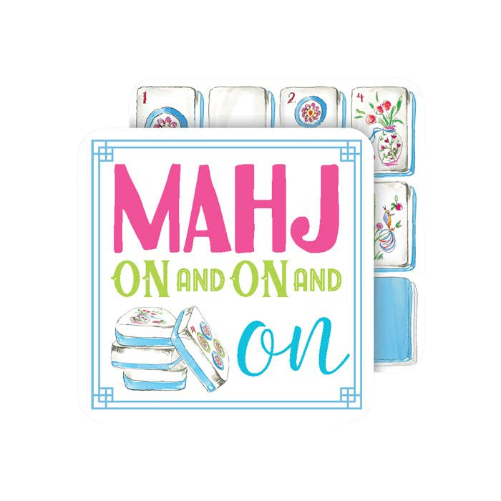 Mahj On And On And On Square Coasters | Set of 20