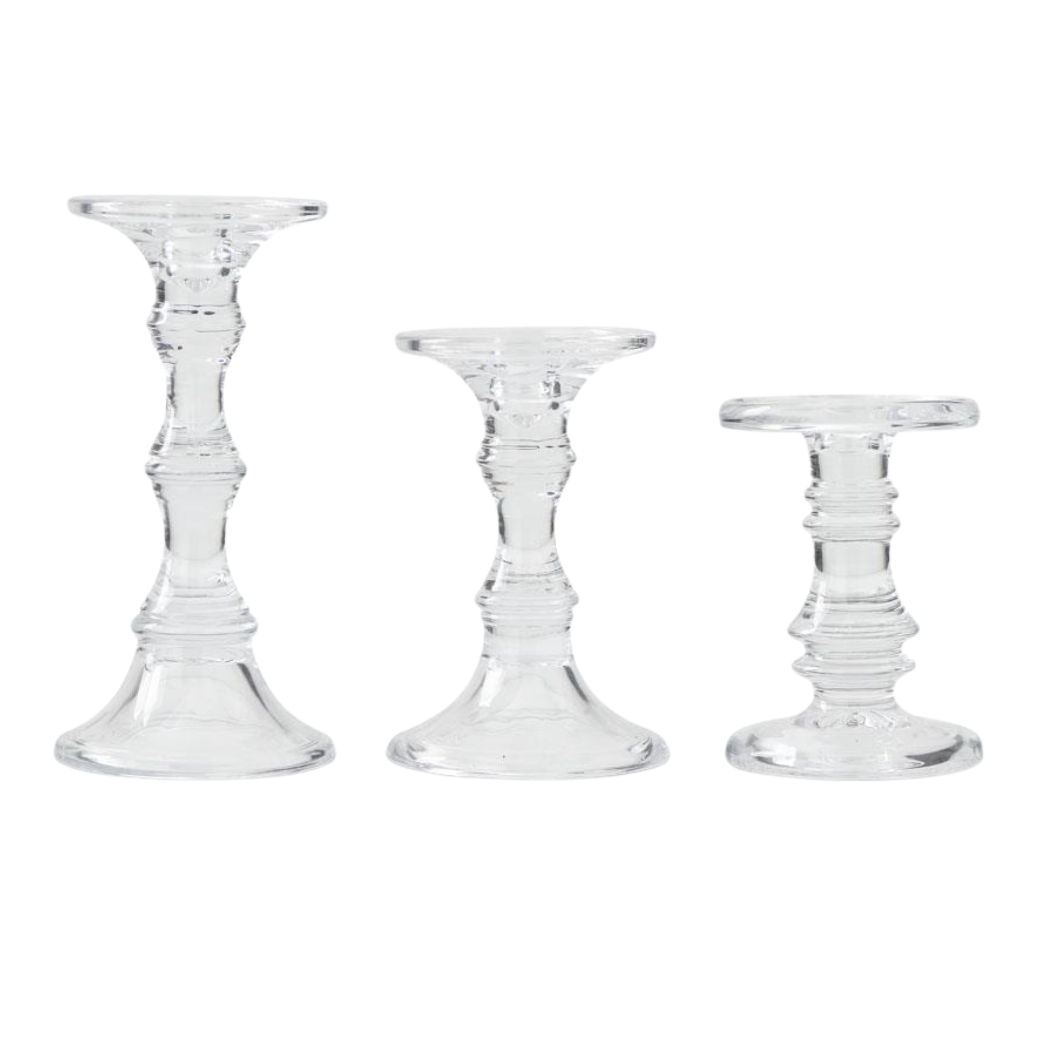 Short Glass Candleholders | 3 Sizes