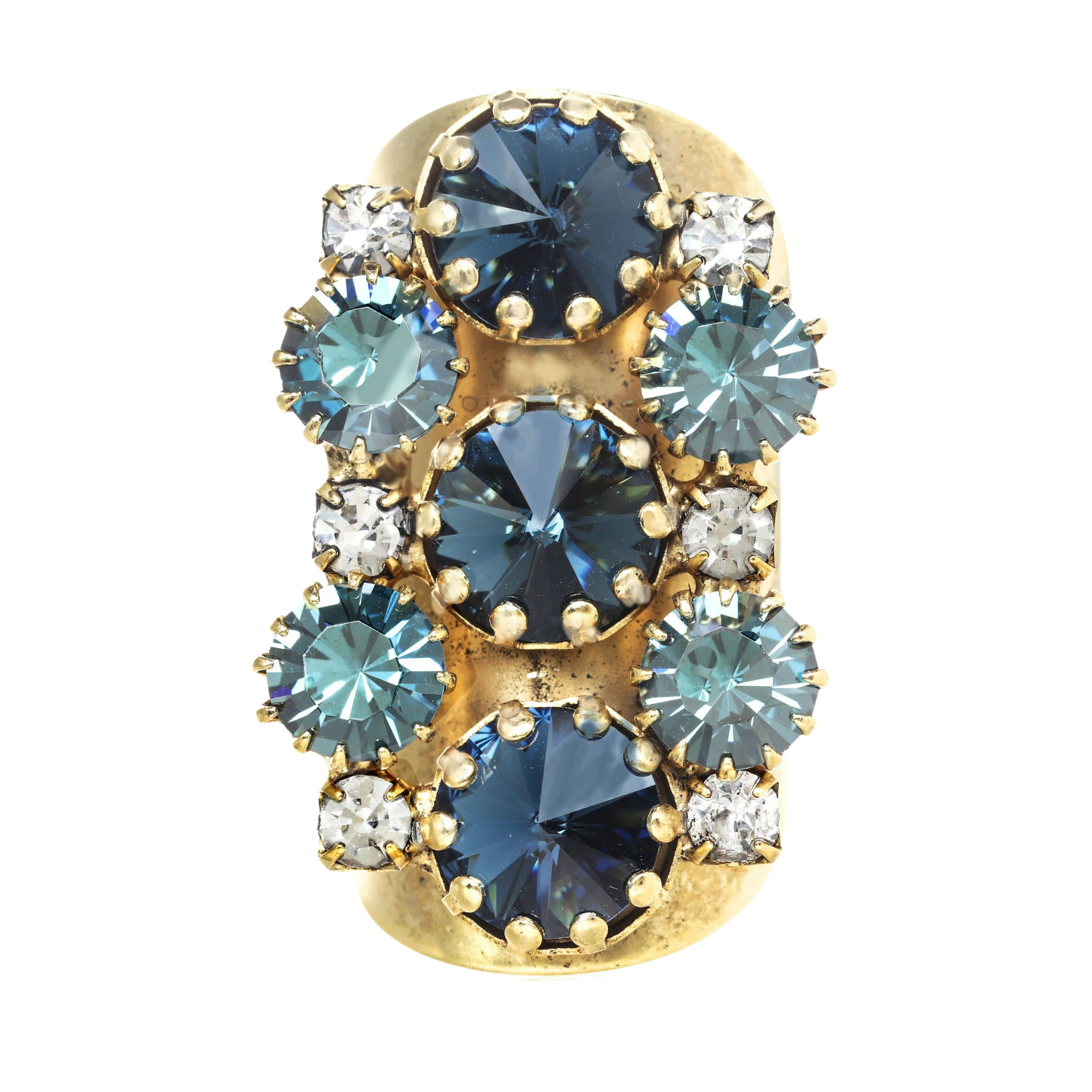 Davian Ring in Antique Gold: Blue