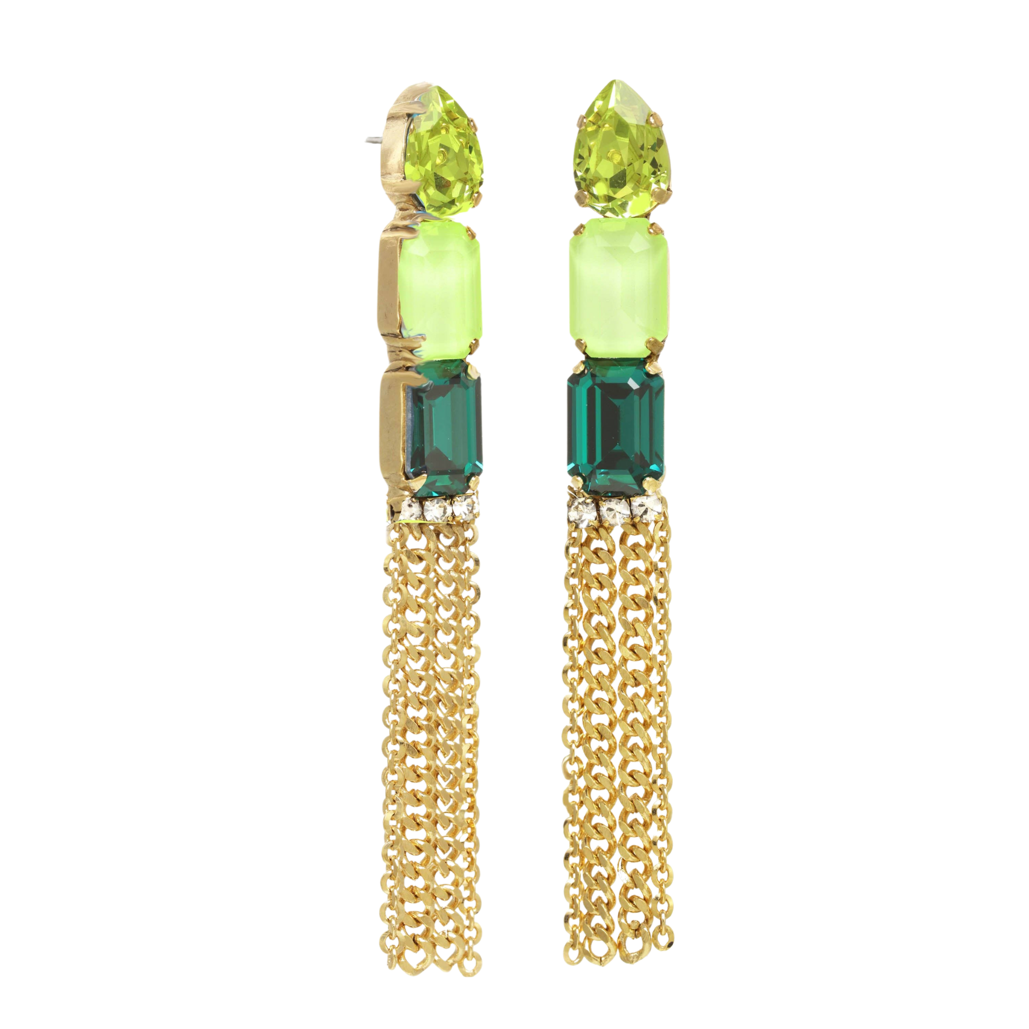 Renzo Earrings in Antique Gold | Greens