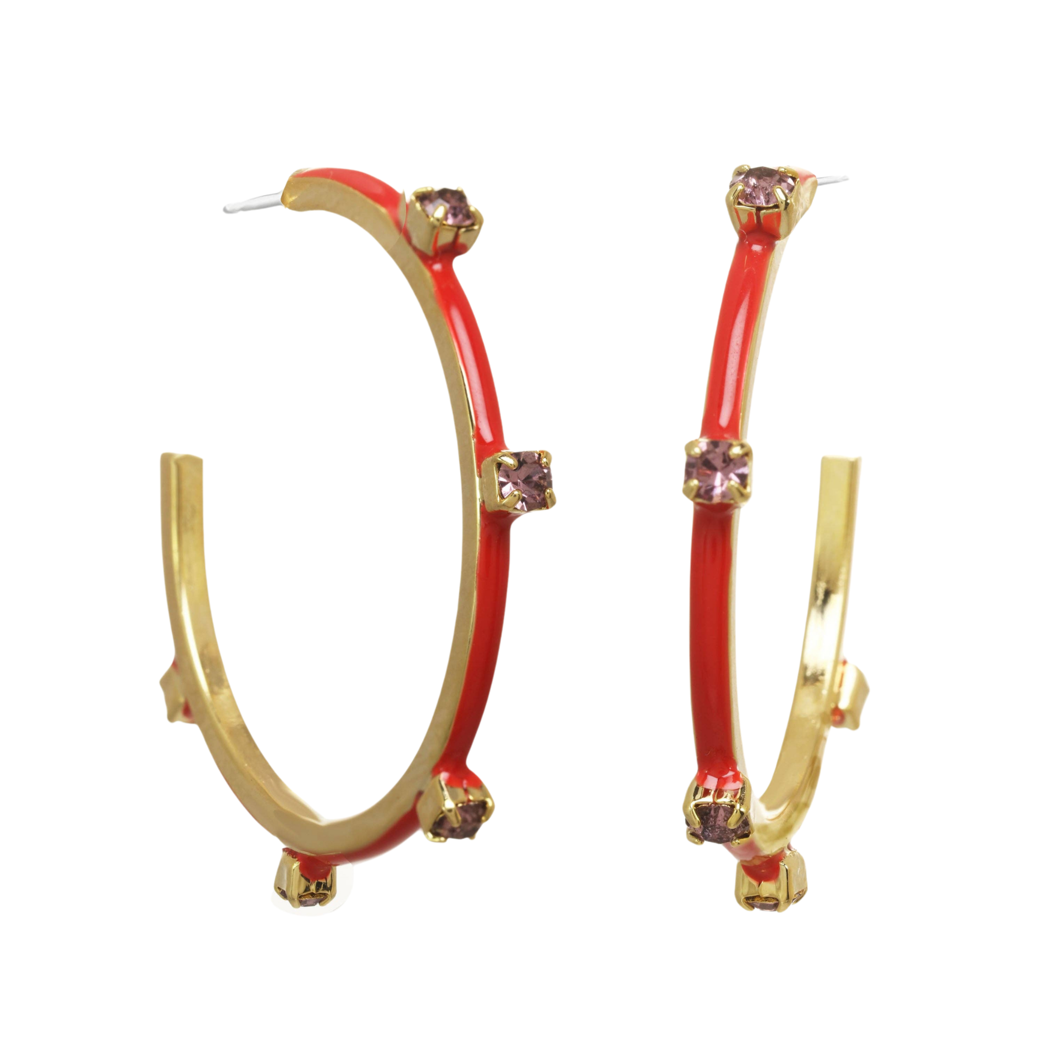 Everly Hoops | Red & Light Amethyst