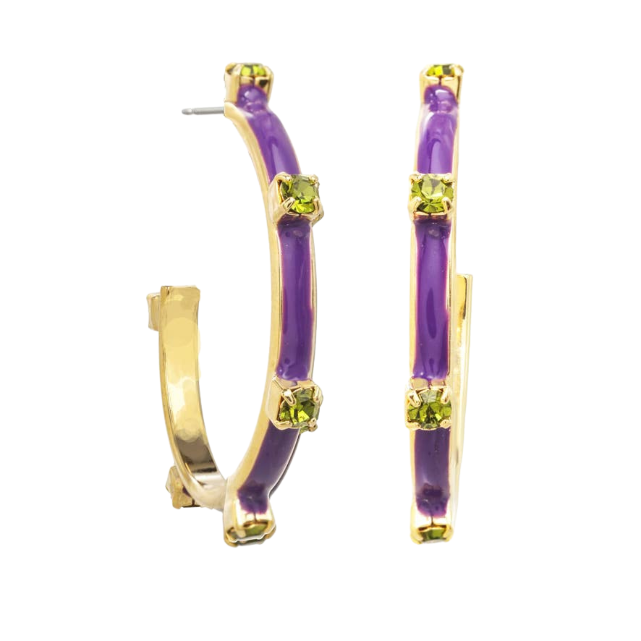 Everly Hoops | Purple & Olivine