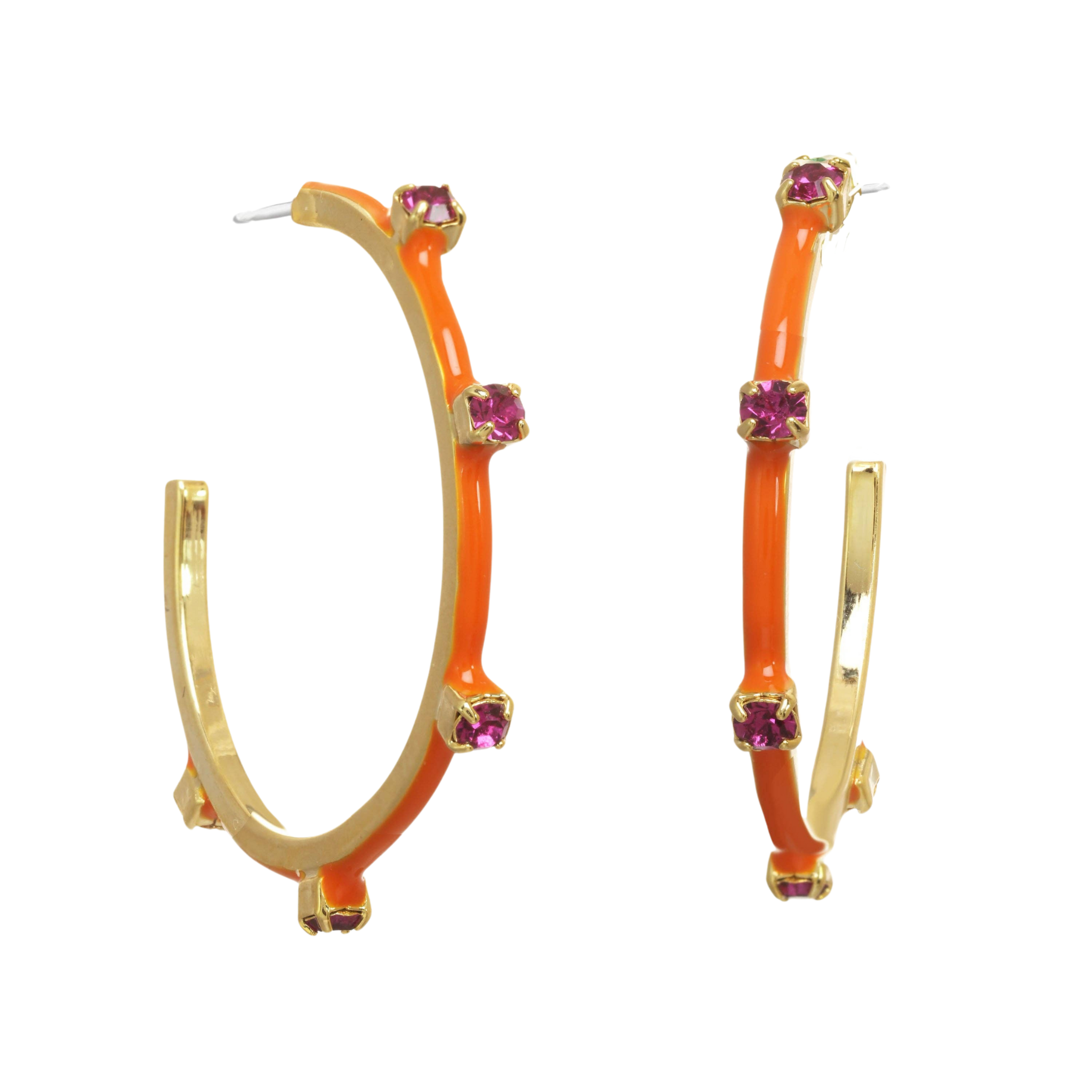 Everly Hoops | Orange & Fuchsia