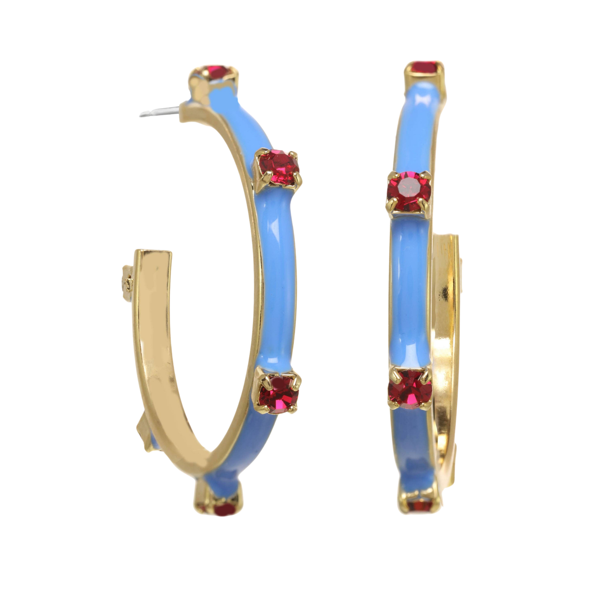 Everly Hoops | Blue & Red