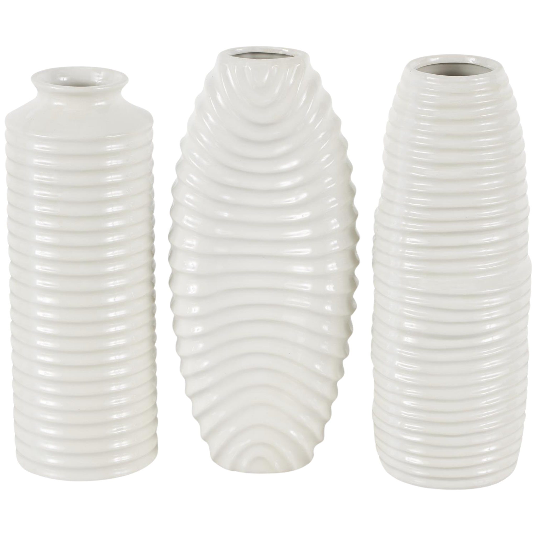 White Ceramic Dimensional Vase | 3 Styles