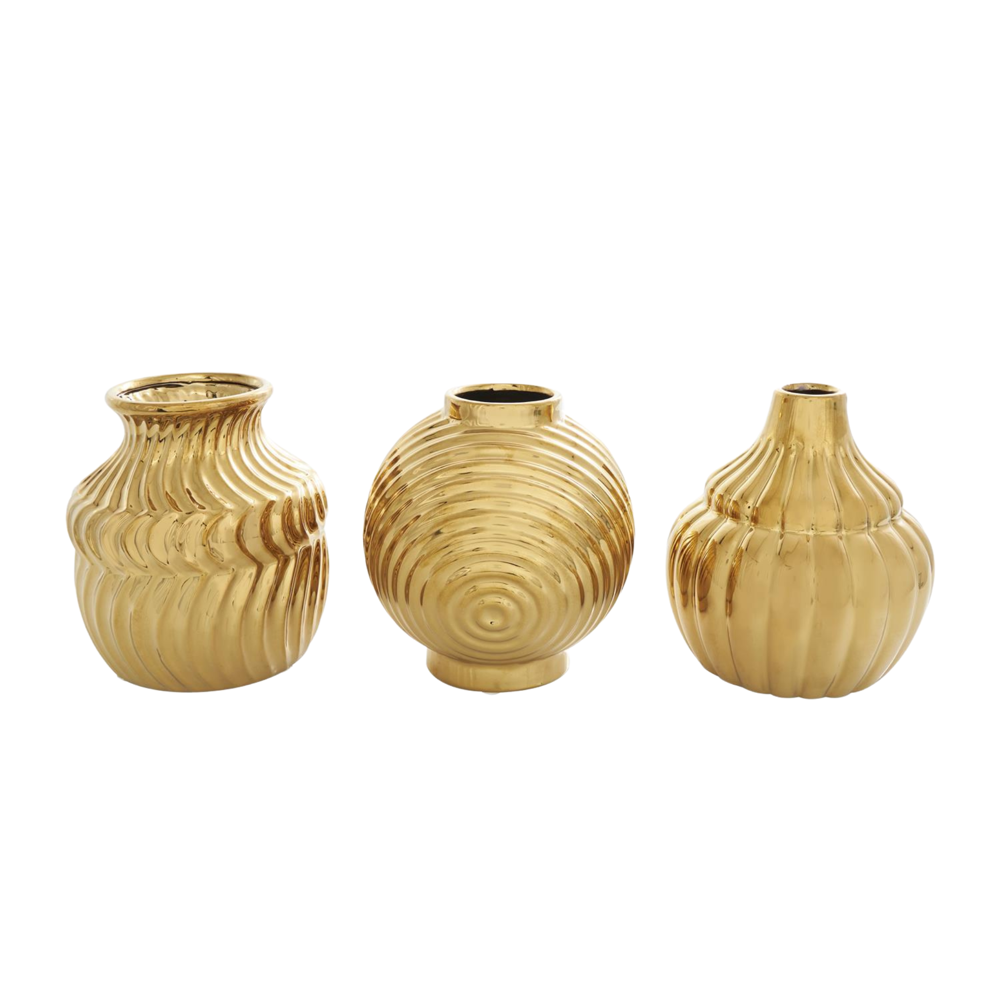 Gold Ceramic Abstract Vase | 3 styles