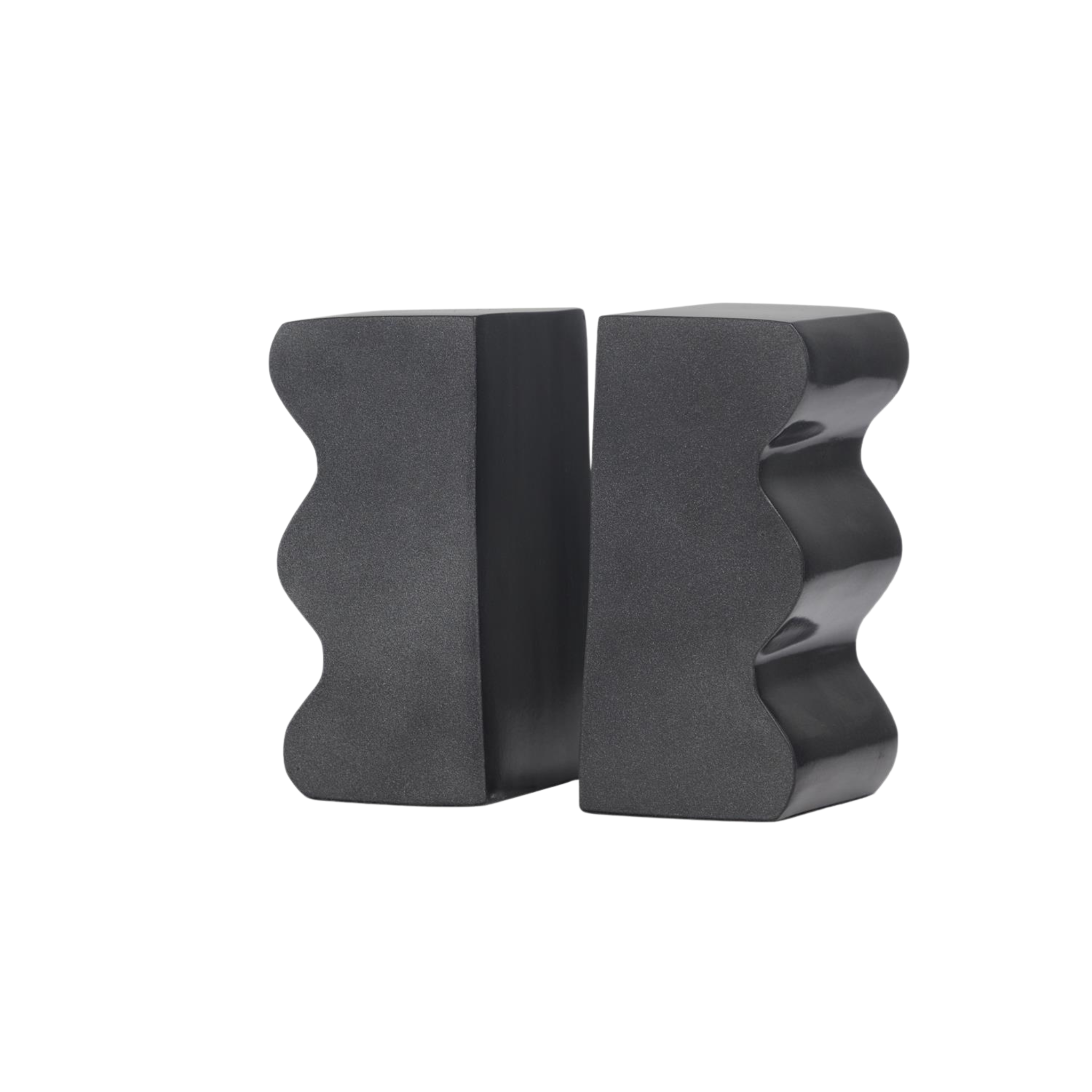 Dark Gray Aluminum Wave Bookends S/2