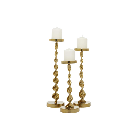 Gold Aluminum Candle Holder (3 sizes)