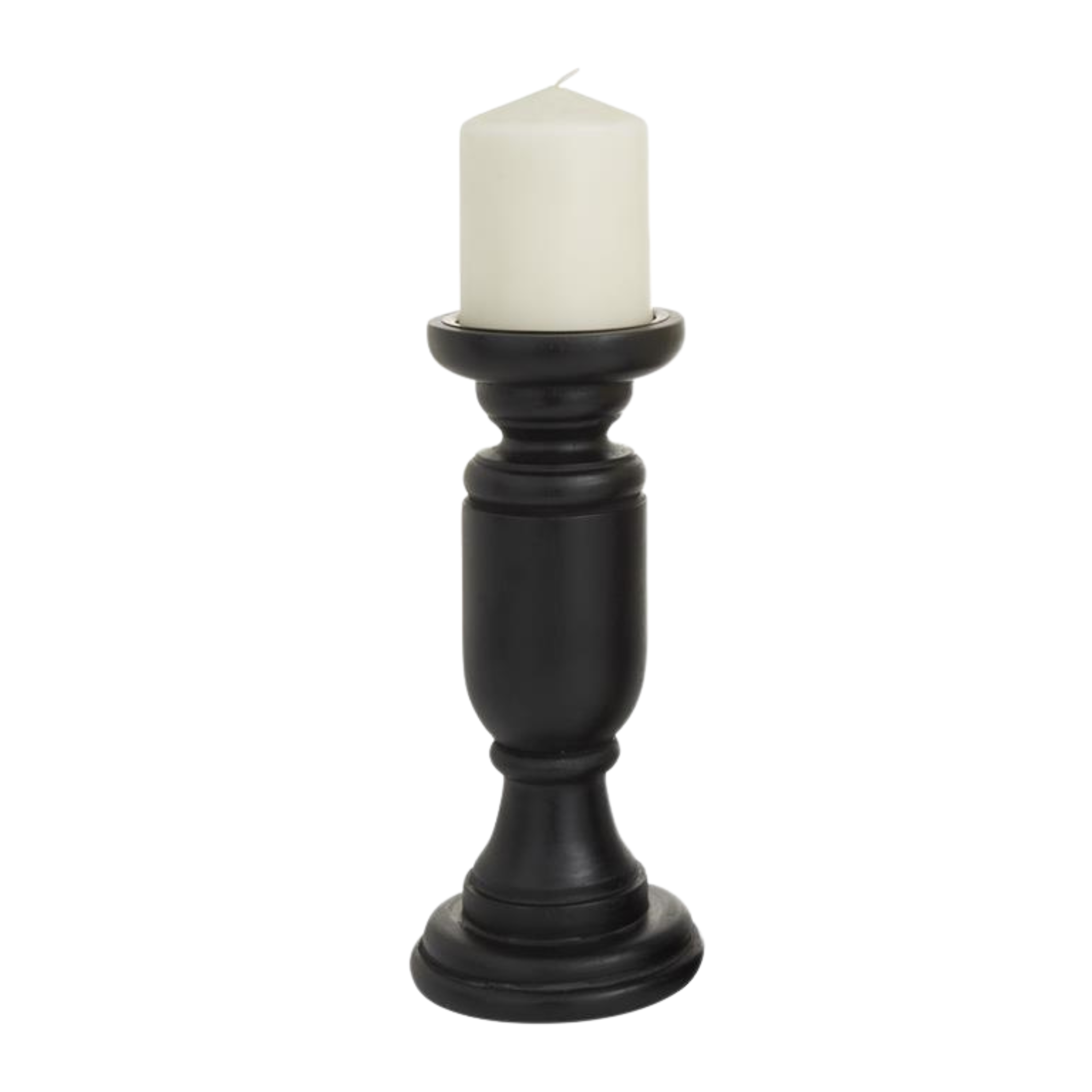 Black Mango Wood Pillar Candle Holder | 3 Sizes