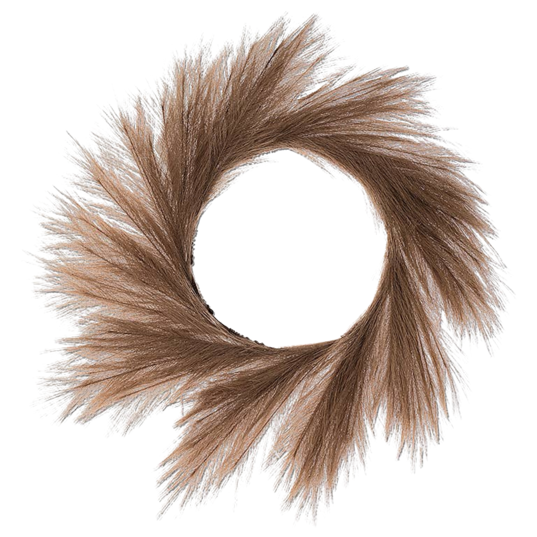 Faux Pampas Wreath-Taupe