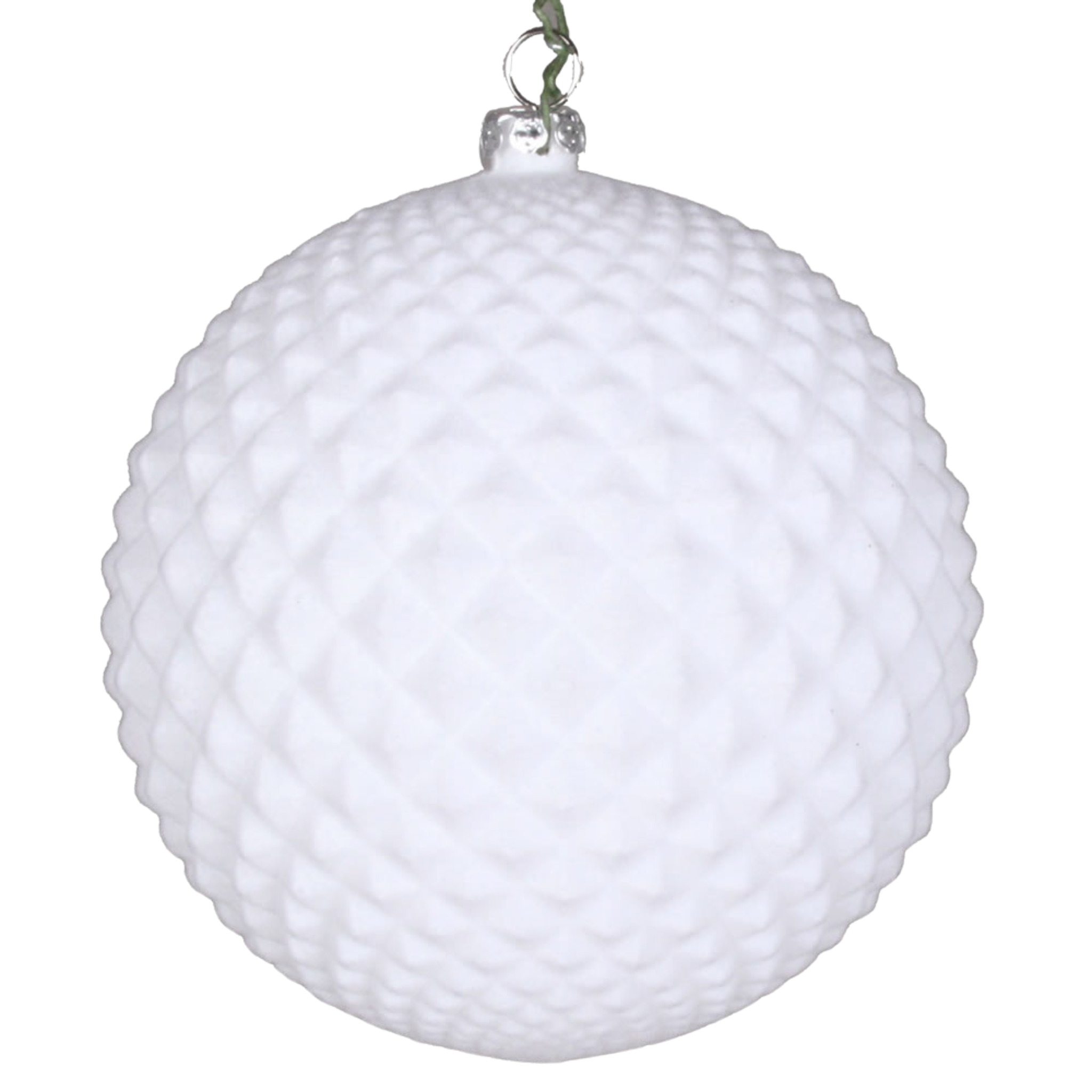 White Flocked Ball Ornament | 4"