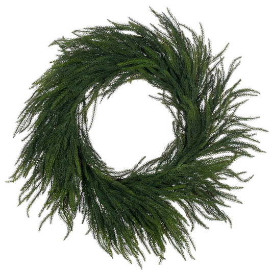 Green Norfolk Pine Wreath | 28"