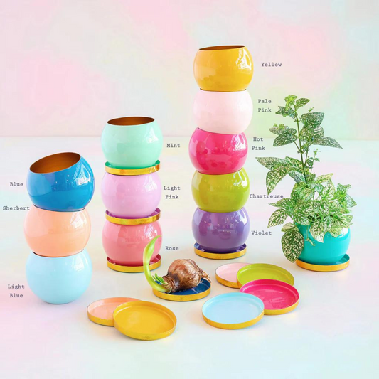 Flower Pot With Saucer | 12 Colors