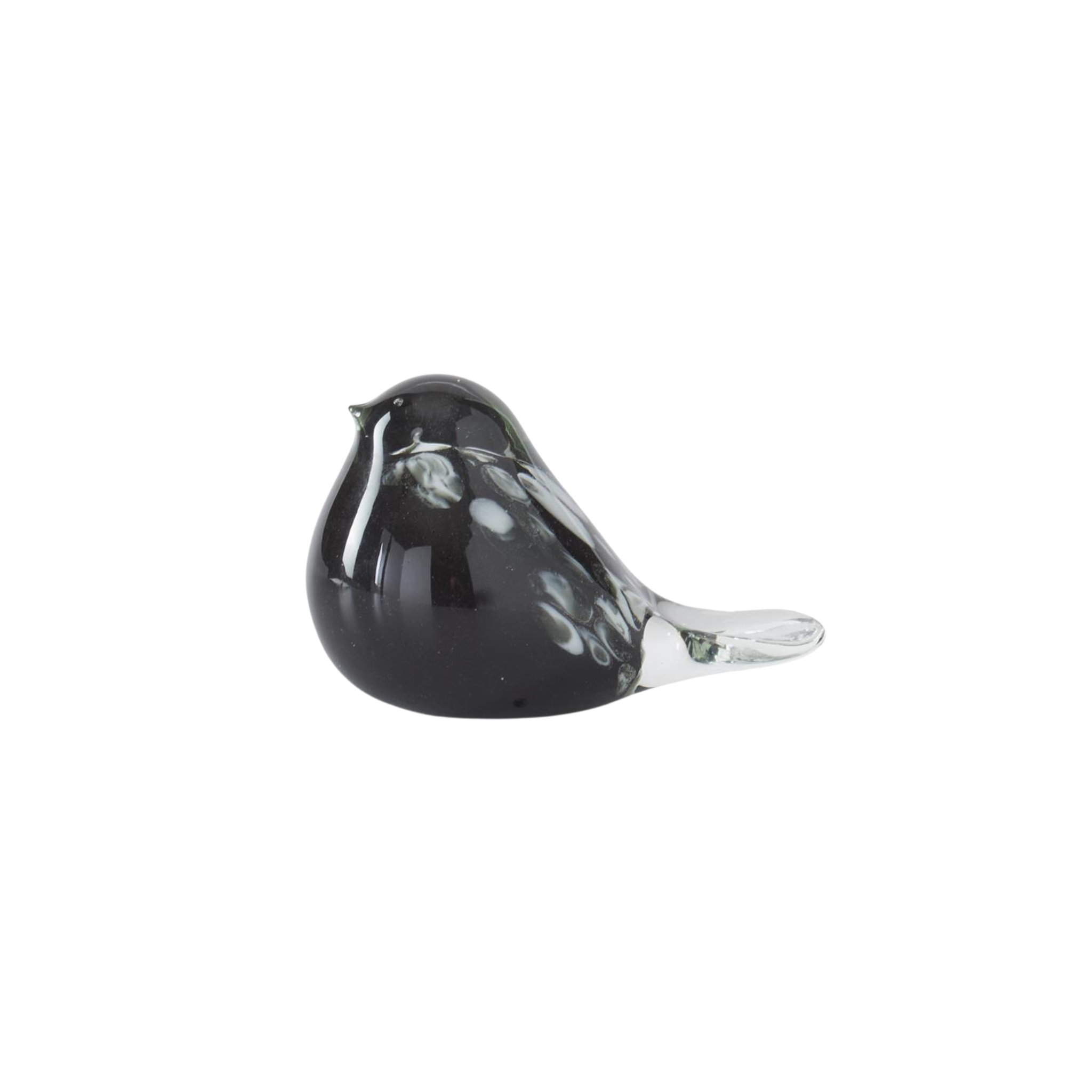 Black & White Speckle Glass Bird | Small