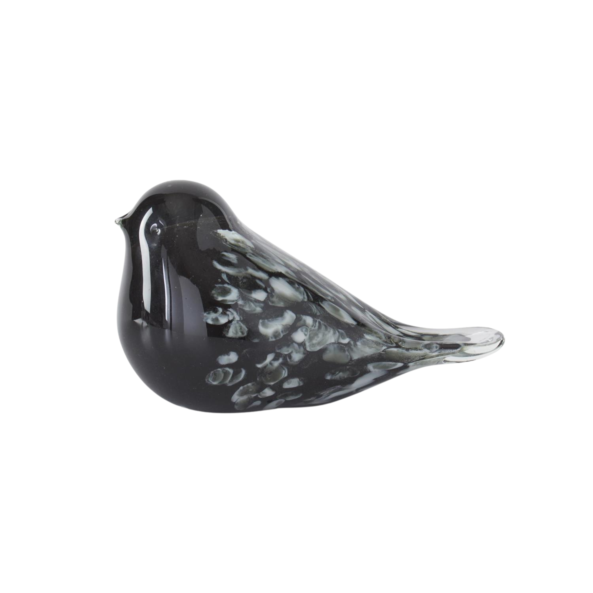 Black & White Speckle Glass Bird | Large