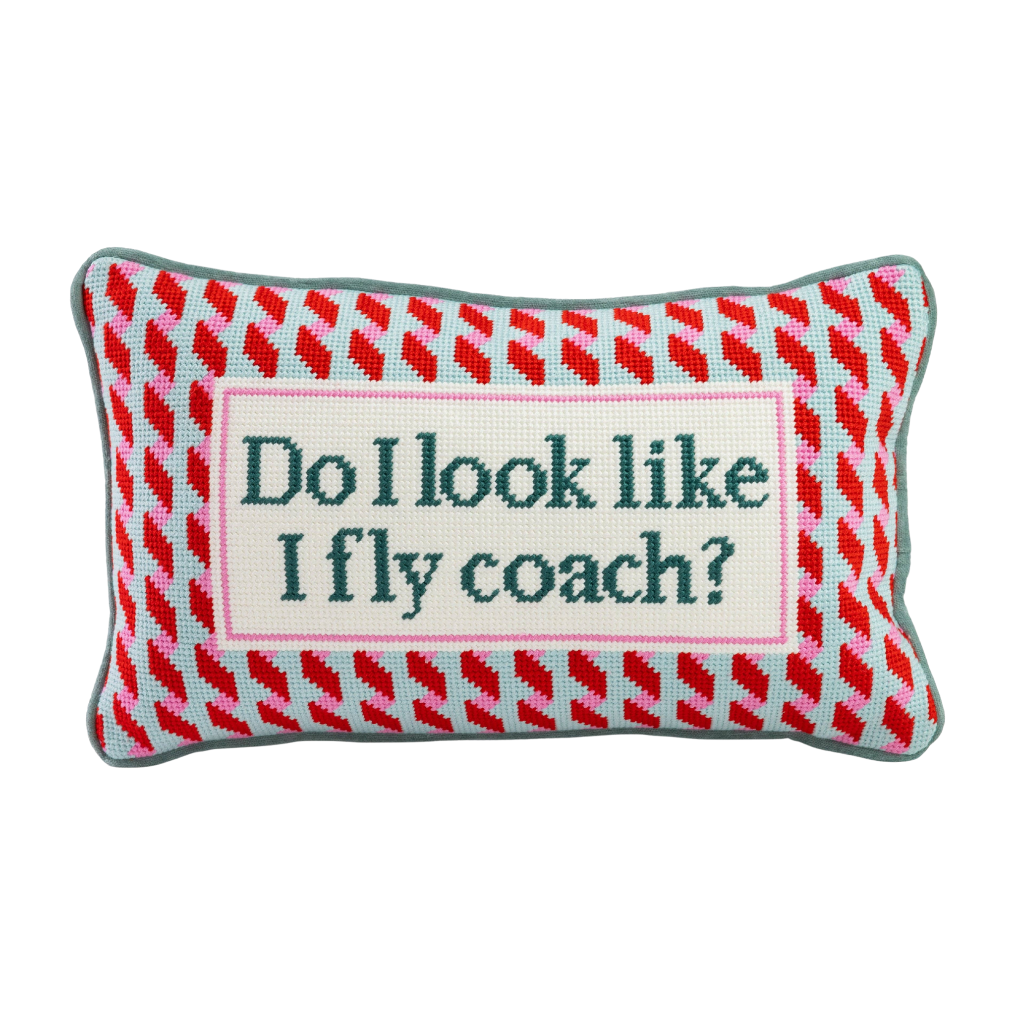 Fly Coach Needlepoint Pillow