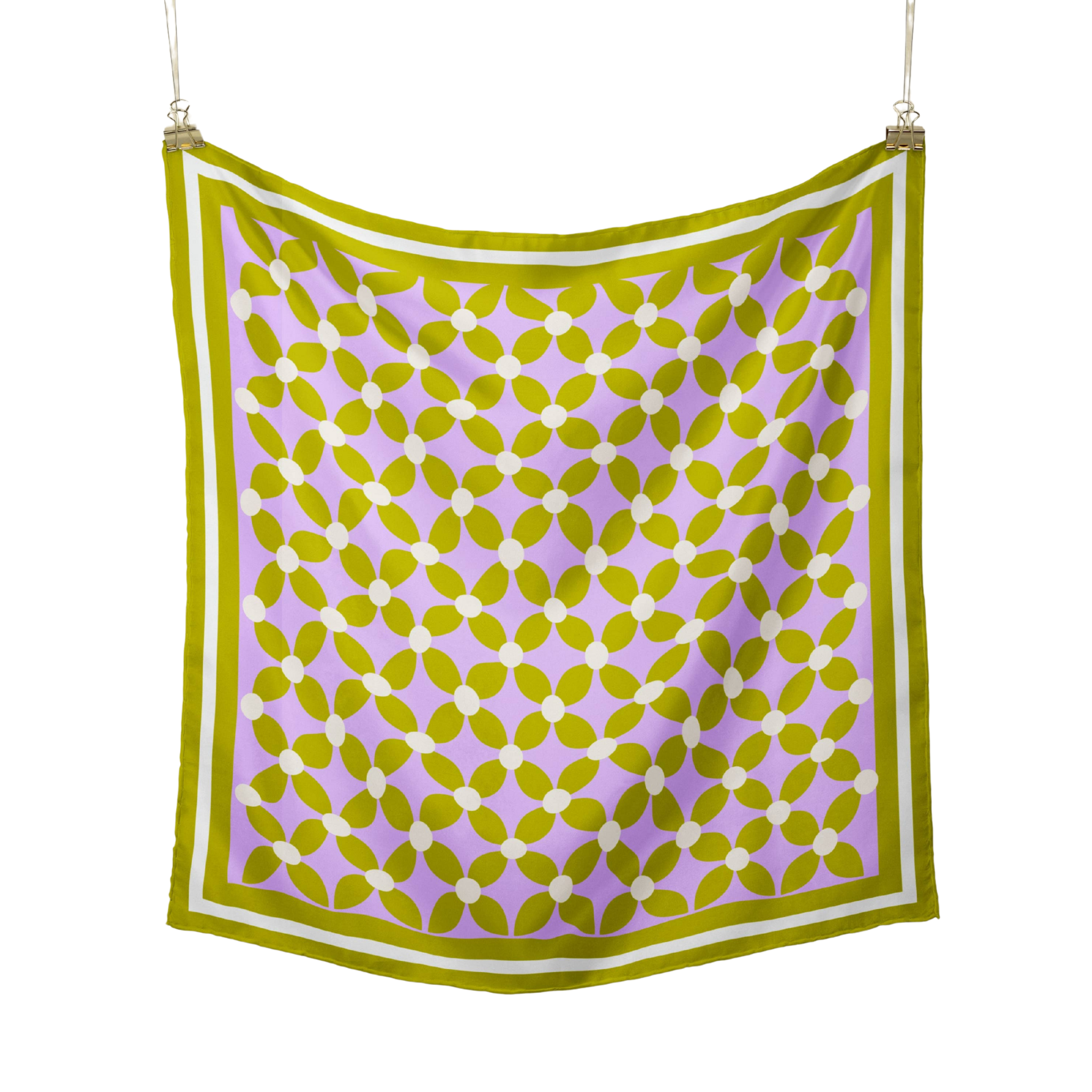 Lime and Lilac Satin Scarf