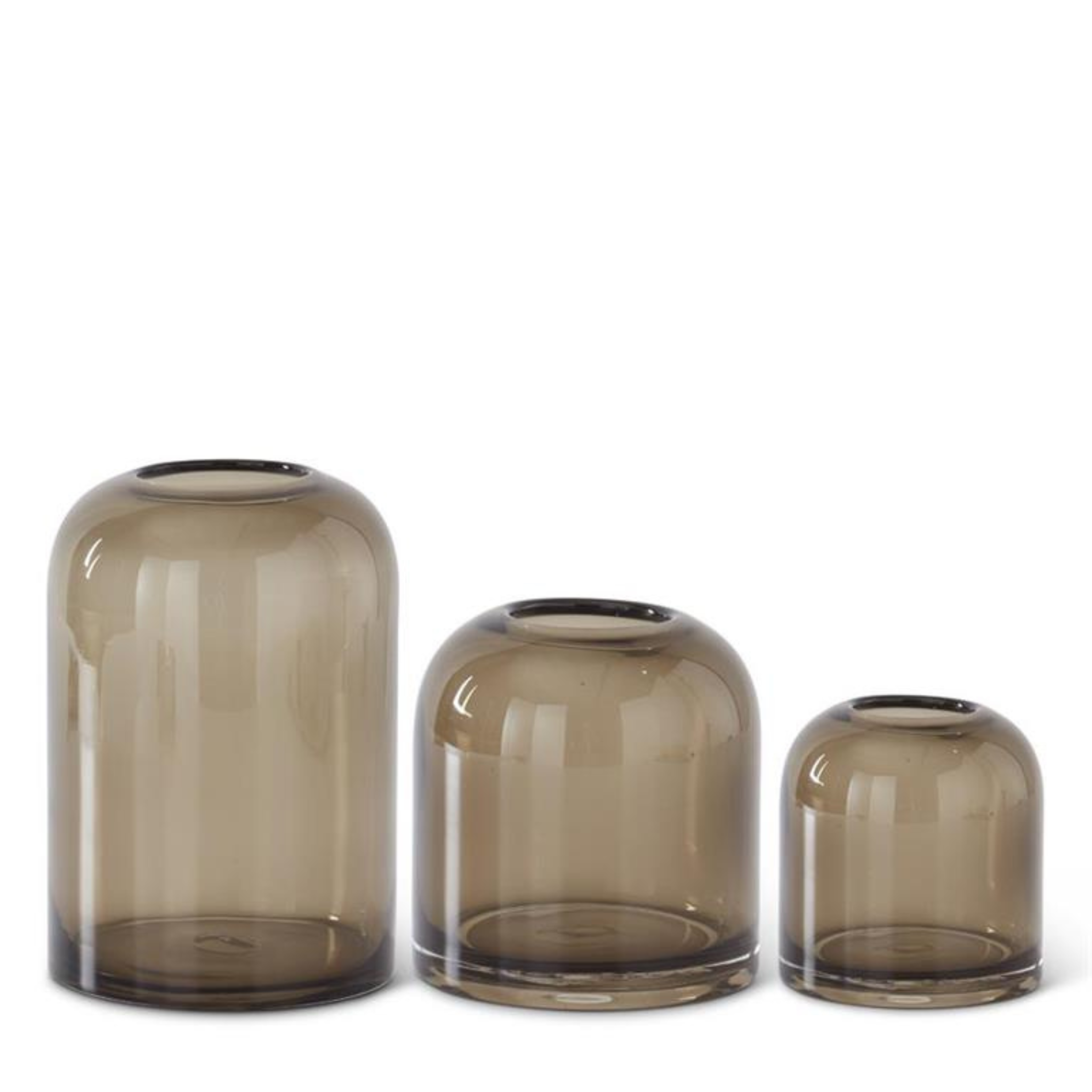 Brown Transparent Cylinder Vase