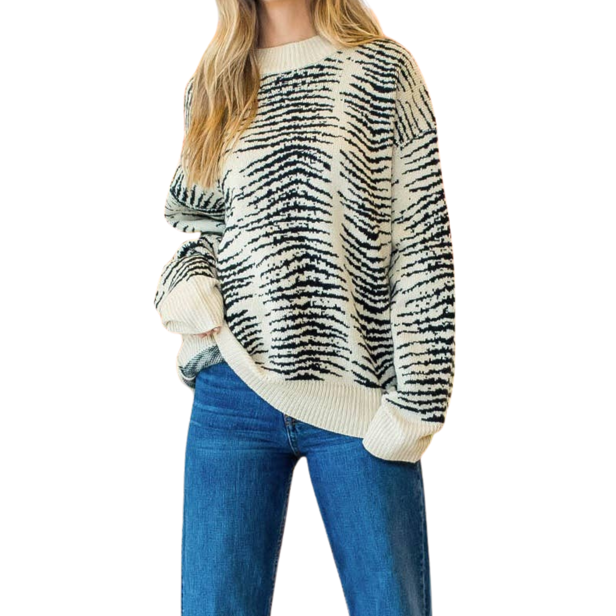 Rib Knit Sweater | Beige