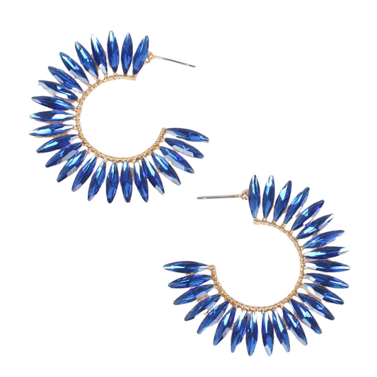 Rhinestone Earrings | Cobalt Blue
